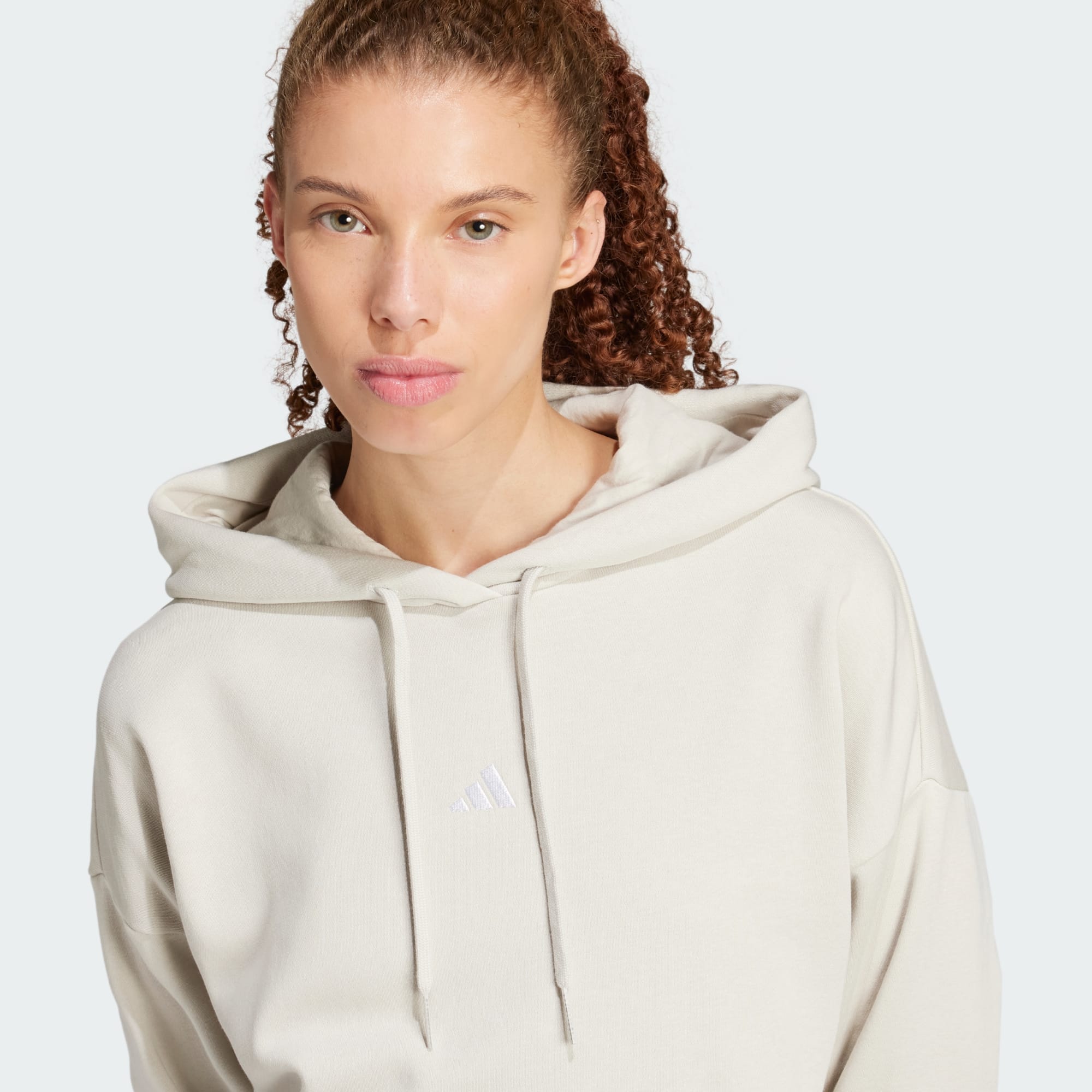 Adidas Women's Small Logo Feelcozy Fleece Alumina Hoodie