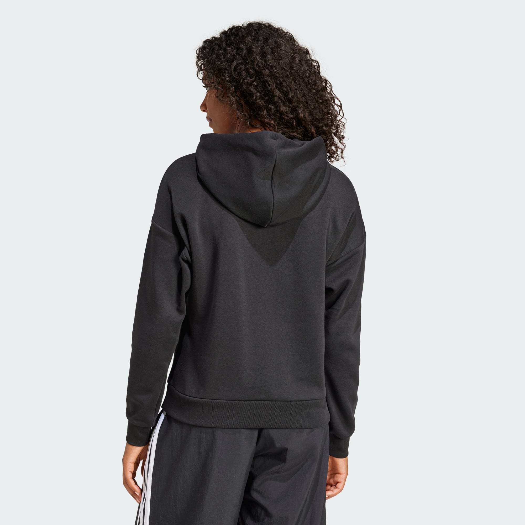Adidas Women's Small Logo Feelcozy Fleece Black Hoodie