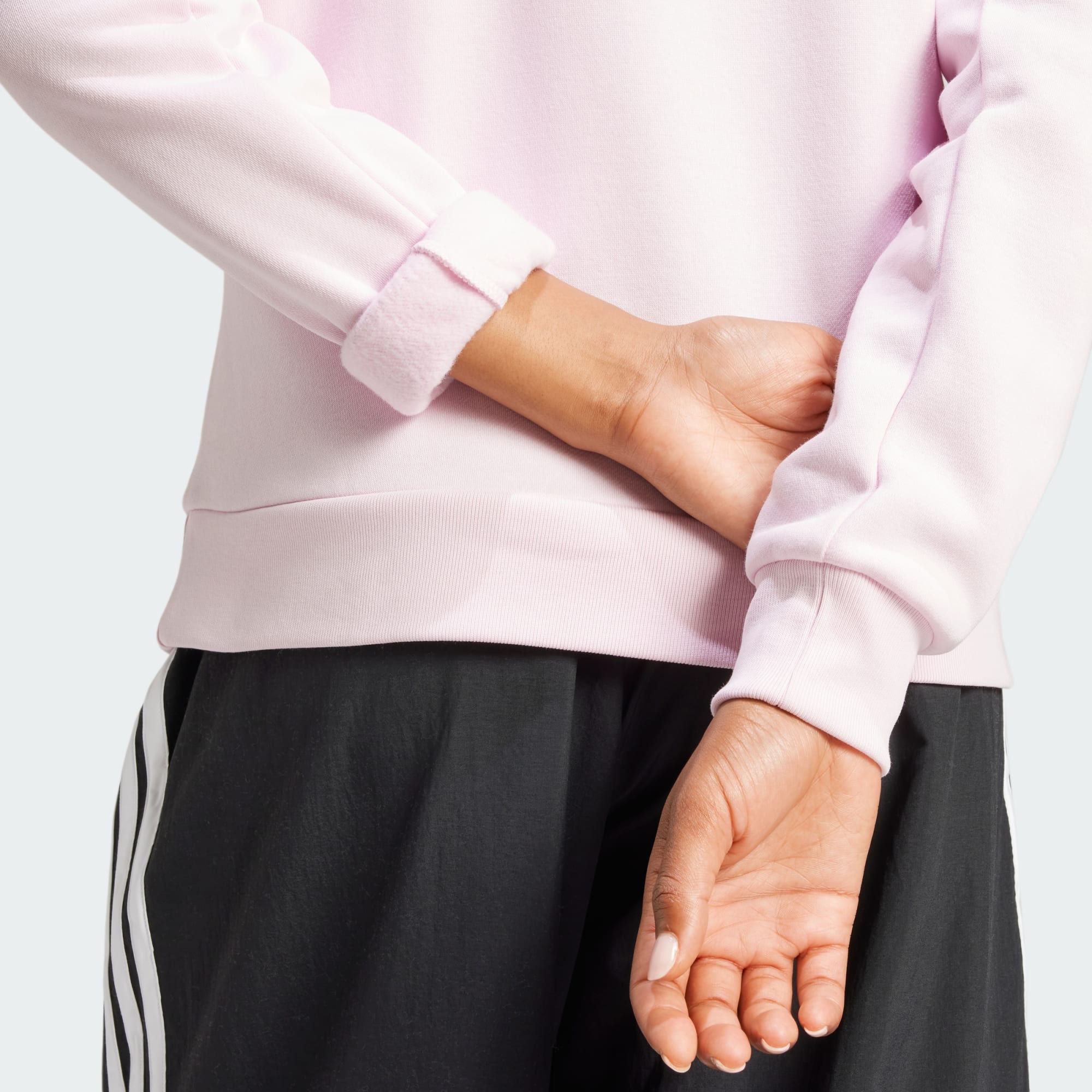 Adidas Women's Essentials Small Logo Feel Cozy Pink Hoodie