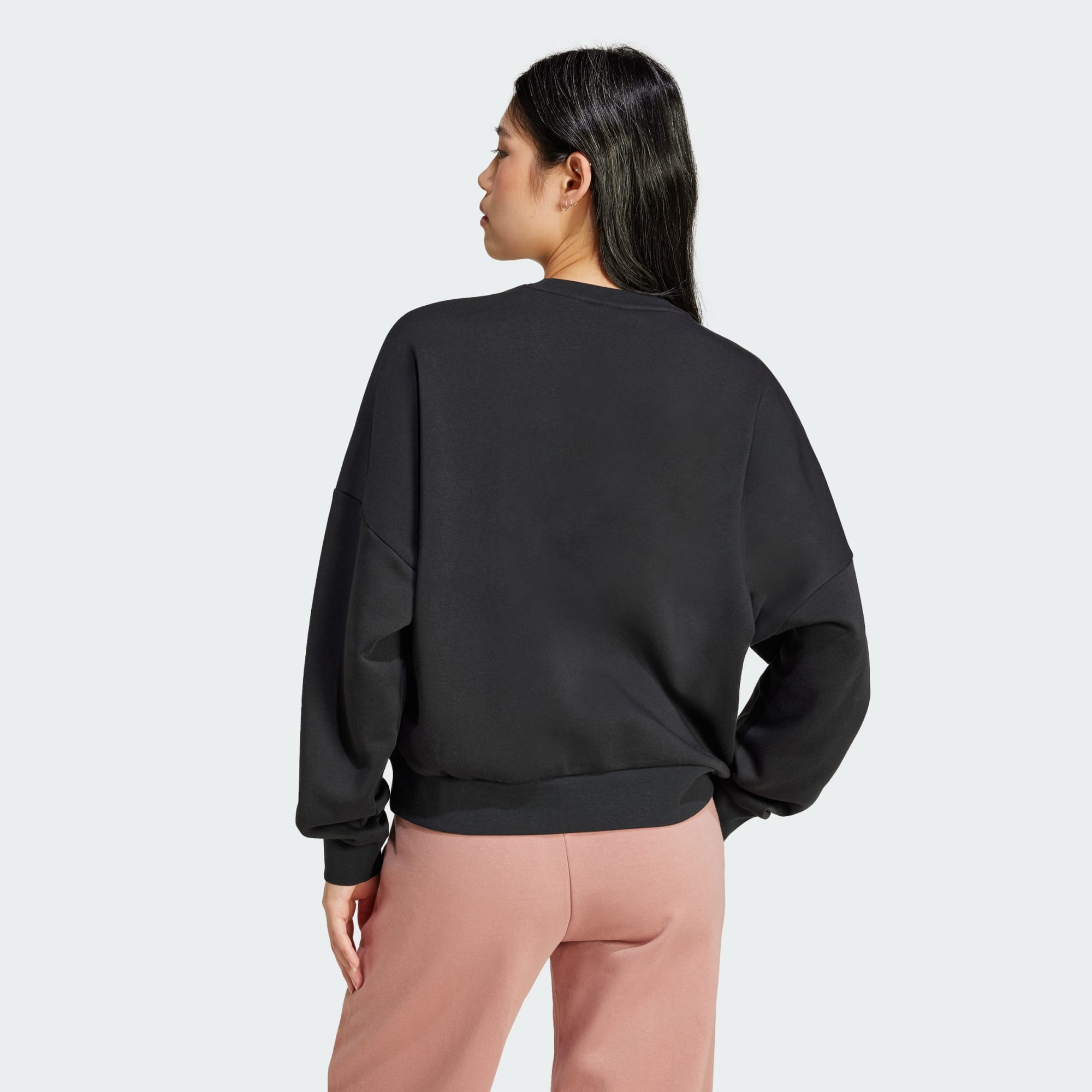 Adidas Women's Feelcozy Crew Black Sweatshirt