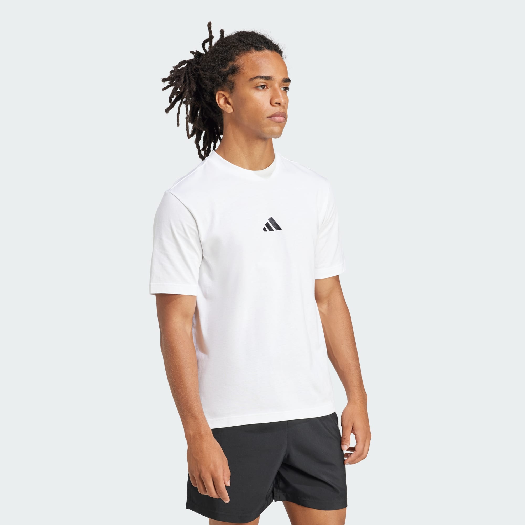 Adidas Men's Small Logo White Tee