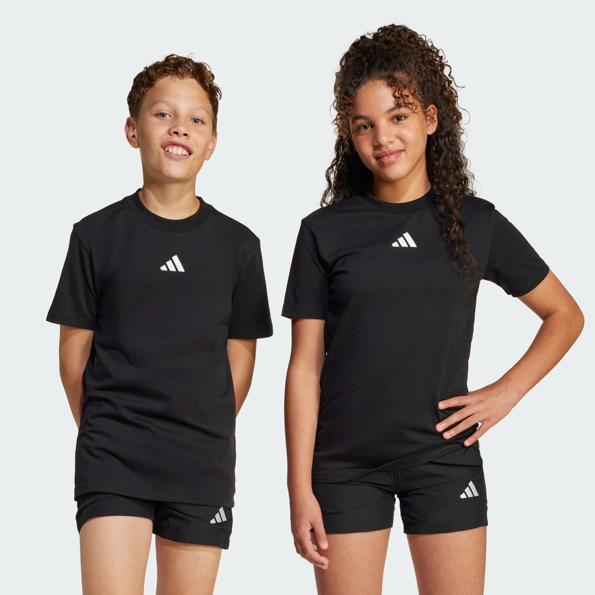 Adidas Kid's Small Logo Black Tee