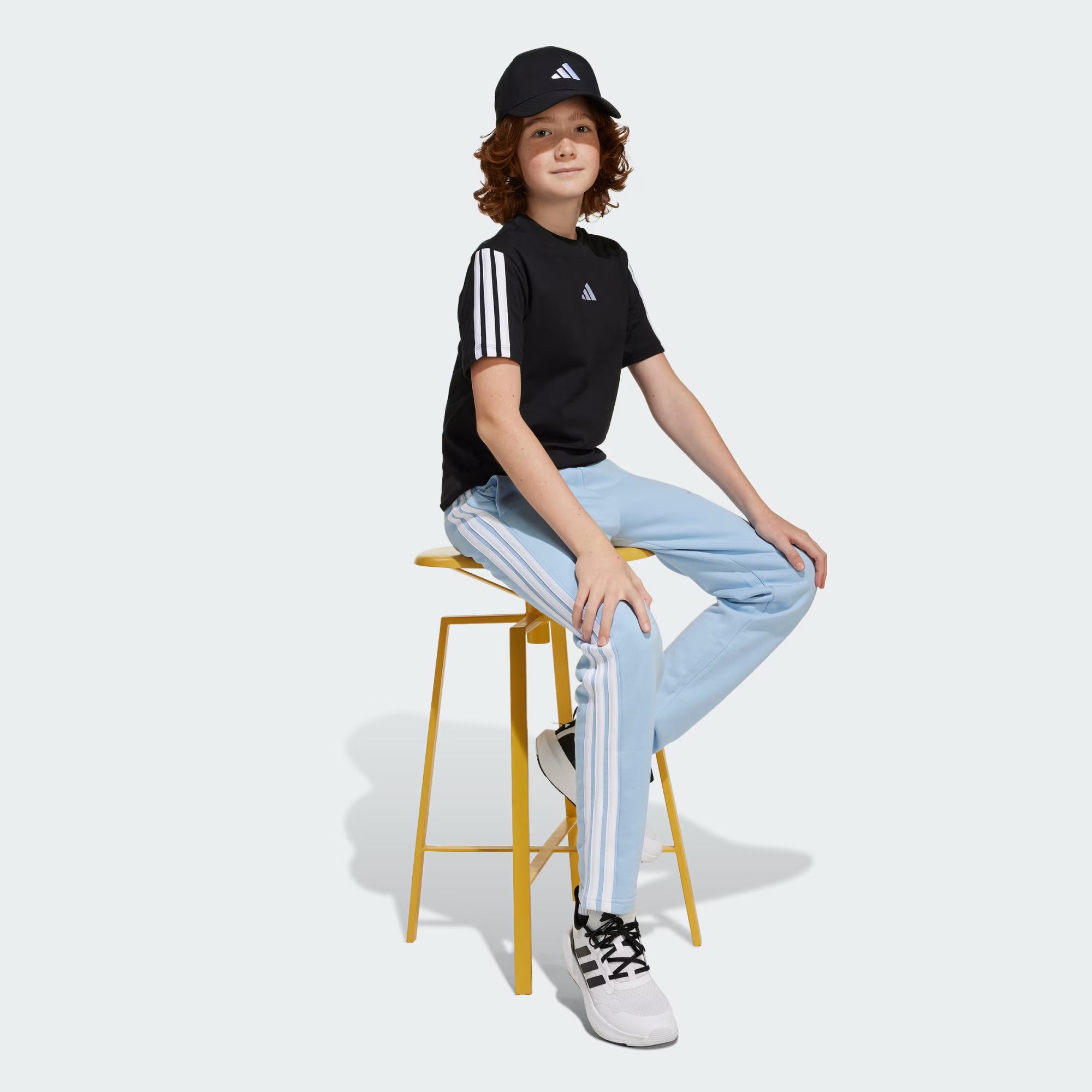 Adidas Kid's 3-Stripes Black Tee
