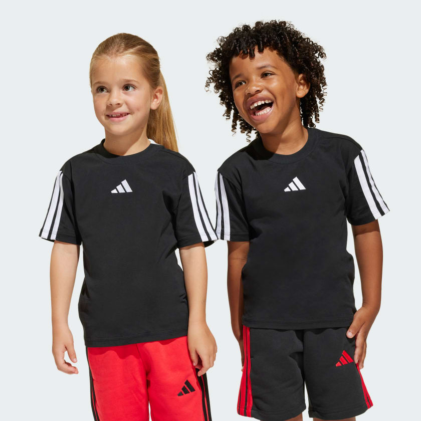 Adidas Kid's Essentials 3-Stripes Black Tee