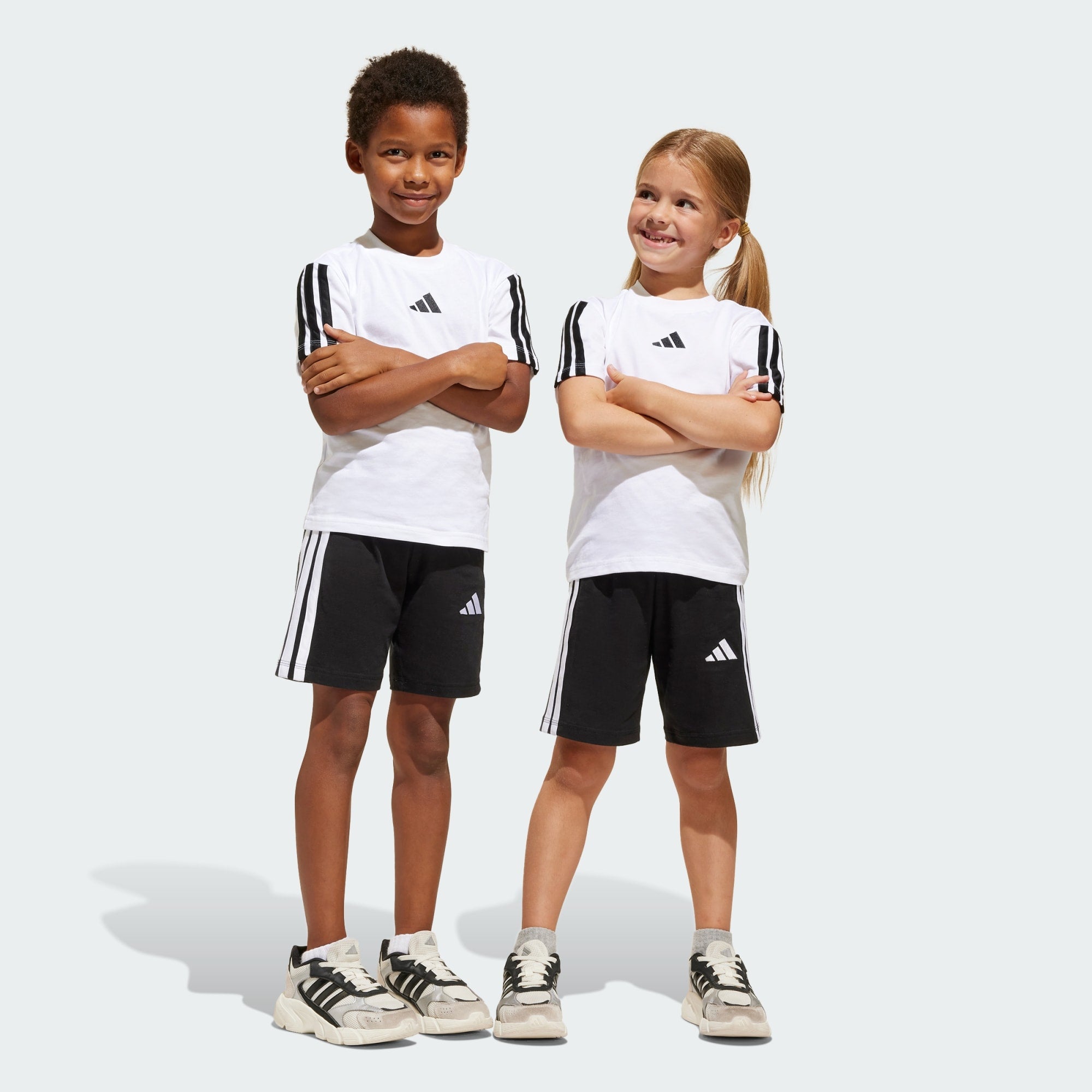 Adidas Kid's Essentials 3-Stripes White/Black Set