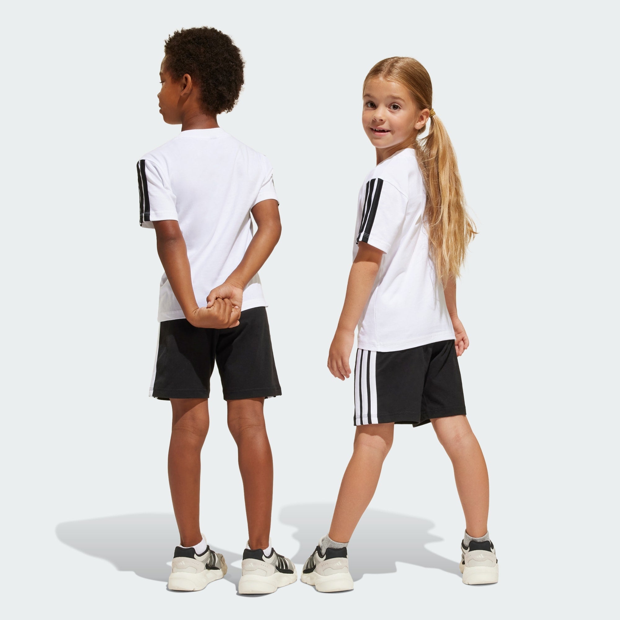 Adidas Kid's Essentials 3-Stripes White/Black Set