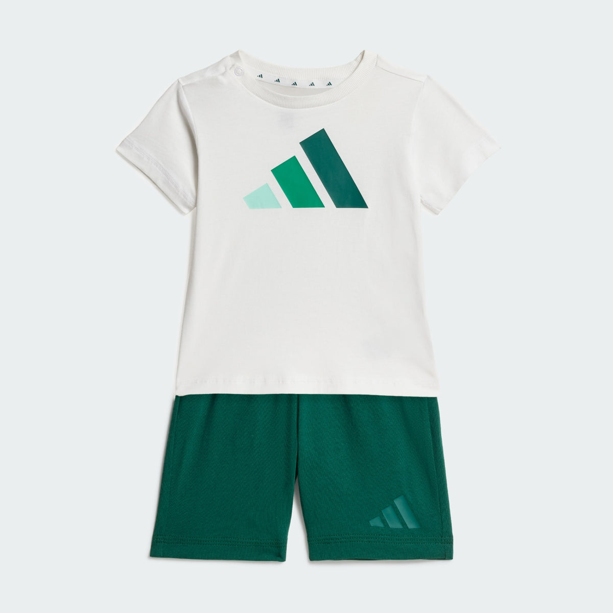 ADIDAS KID'S ESSENTIALS BIG LOGO WHITE/GREEN SET