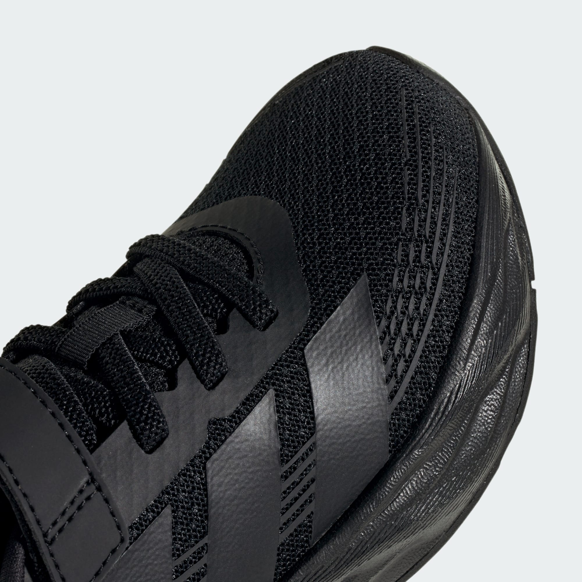 ADIDAS KID'S HOOK N' LOOP GALAXY 8 TRIPLE BLACK RUNNING SHOES
