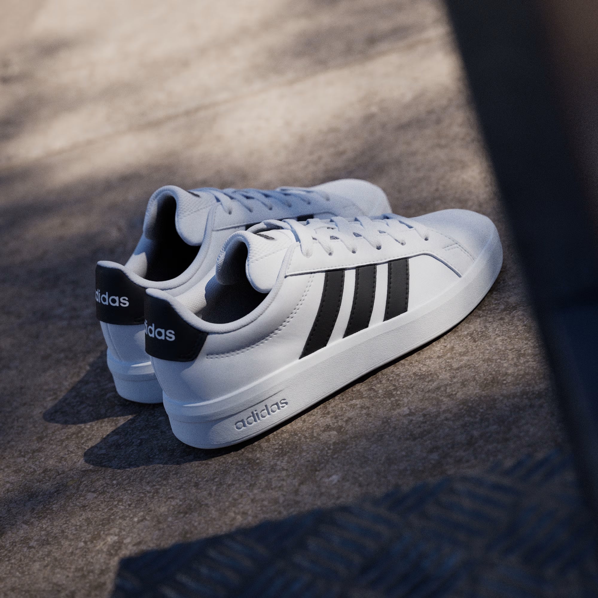 Adidas Kid's Grand Court White/Black Sneaker Shoes