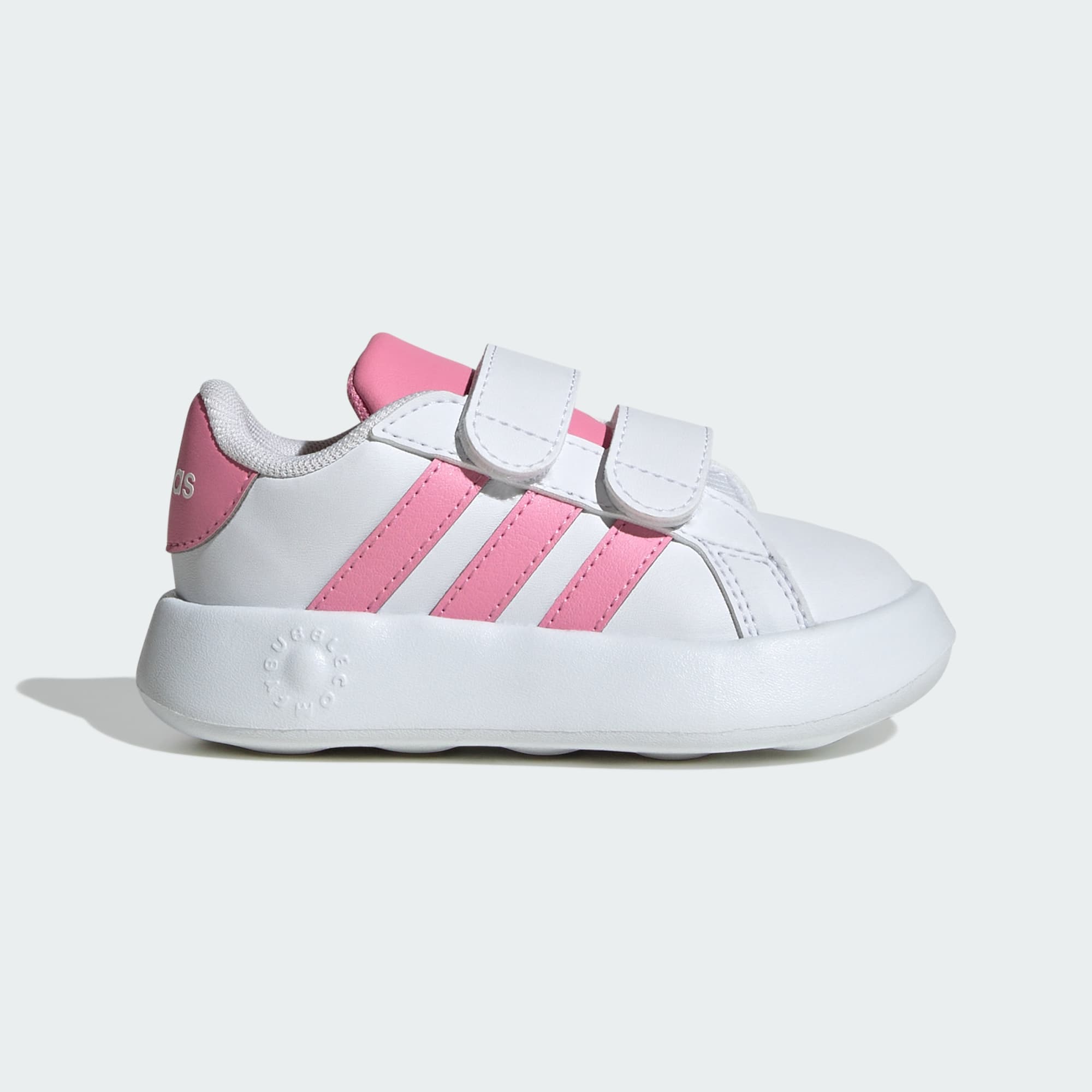Adidas Kid's Grand Court 2.0 White/Pink Sneaker Shoes