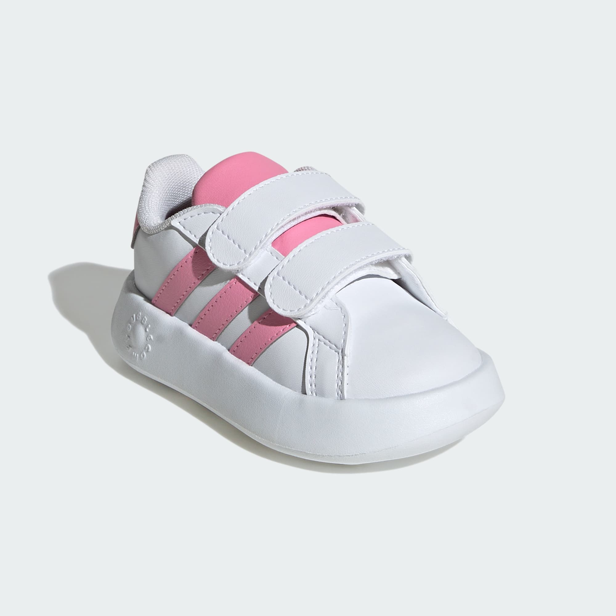 Adidas Kid's Grand Court 2.0 White/Pink Sneaker Shoes