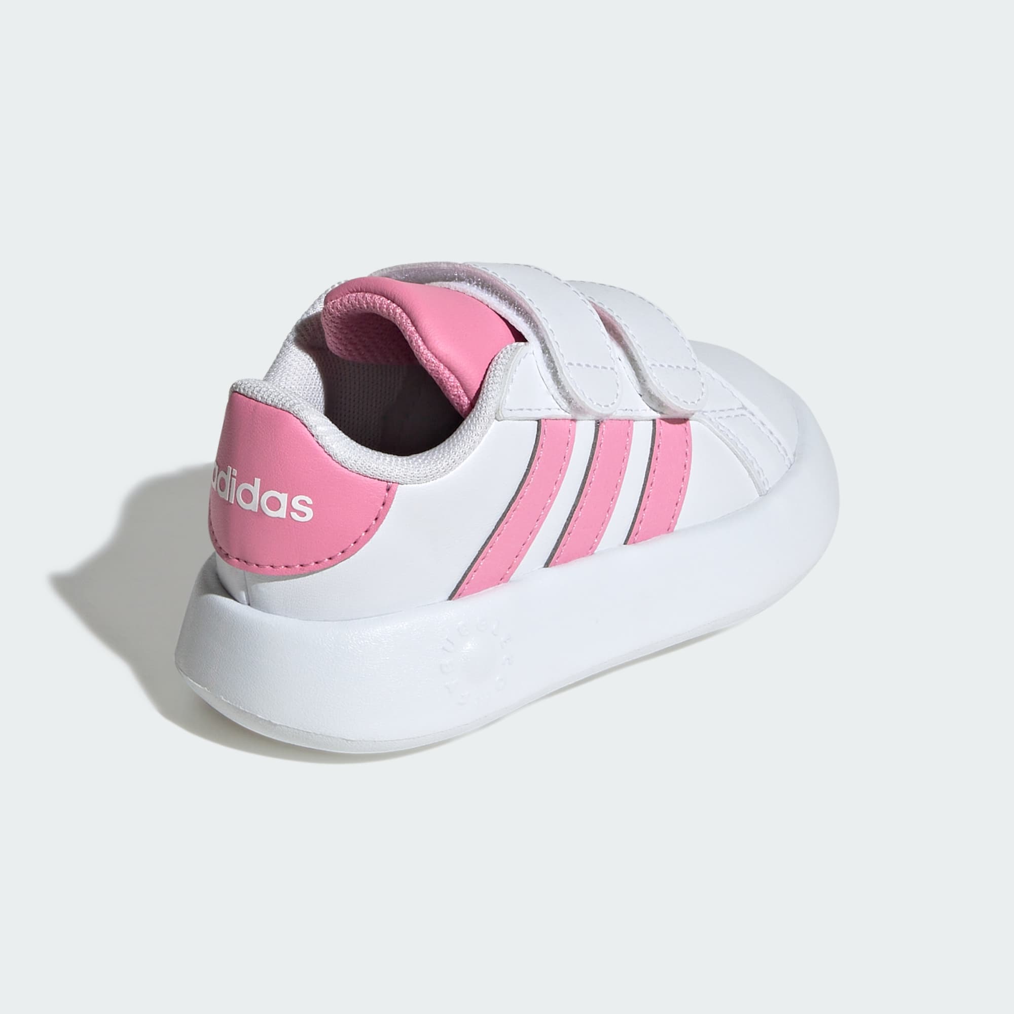 Adidas Kid's Grand Court 2.0 White/Pink Sneaker Shoes