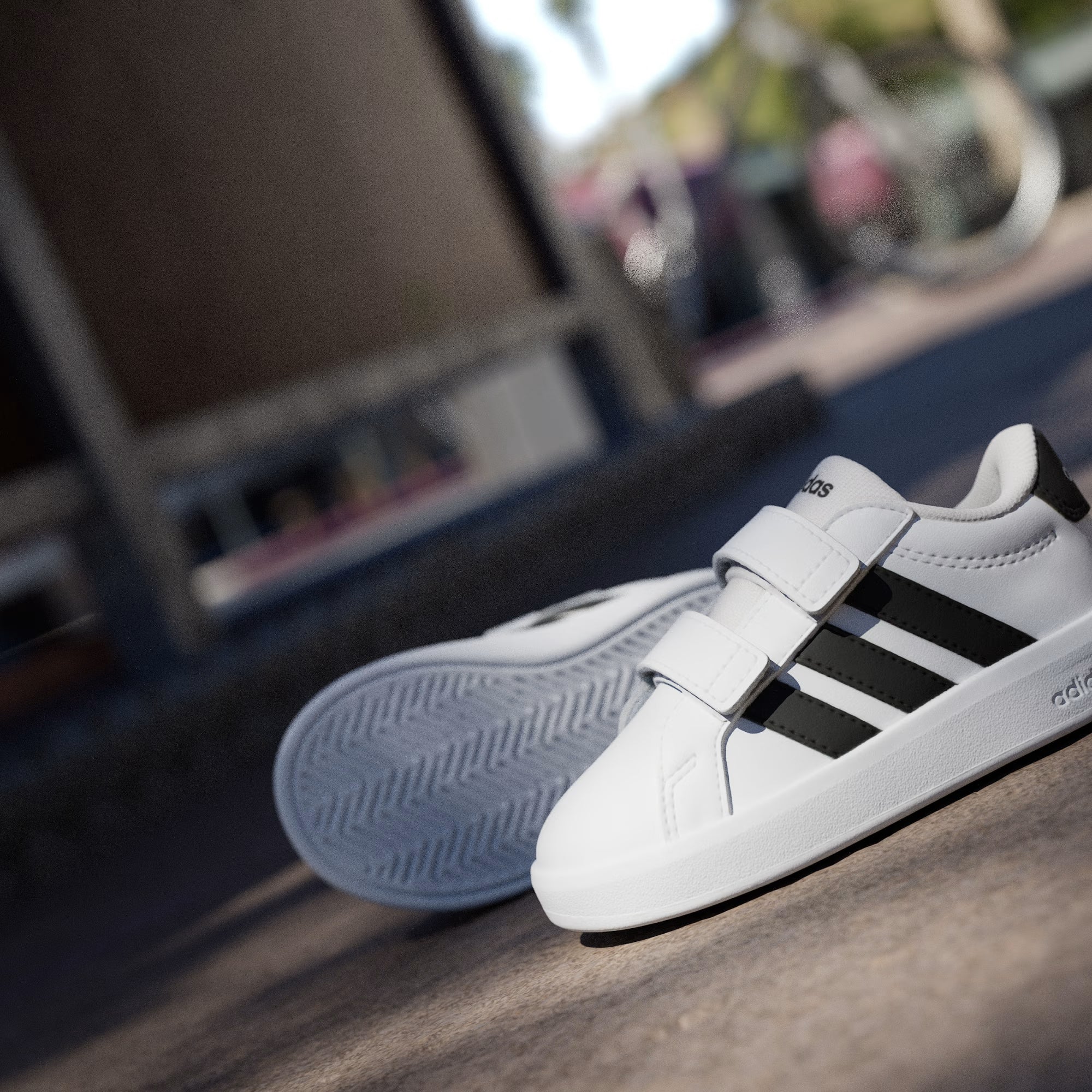 Adidas Kid's Grand Court White/Black Sneaker Shoes