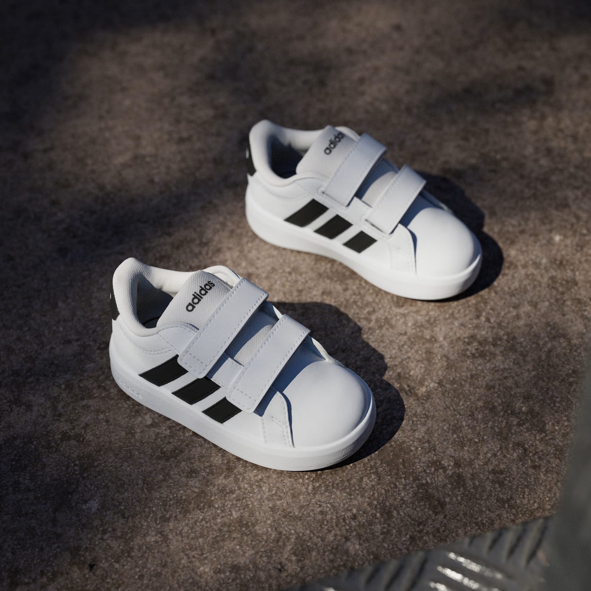 Adidas Kid's Grand Court White/Black Sneaker Shoes