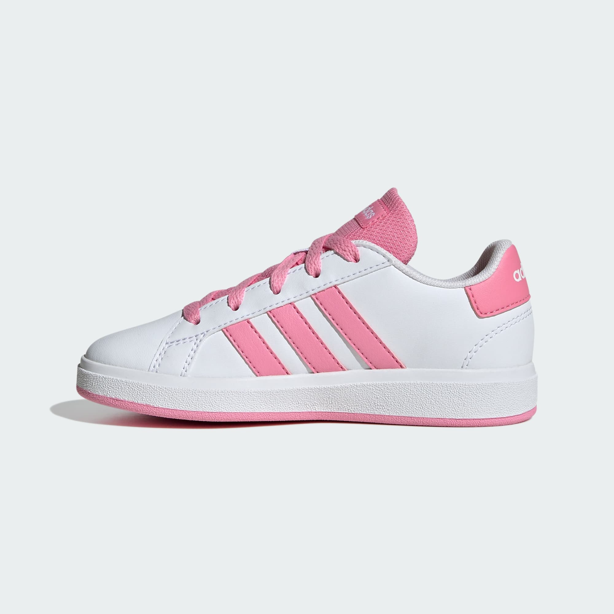 Adidas Kid's Grand Court 2.0 White/Pink Sneaker Shoes