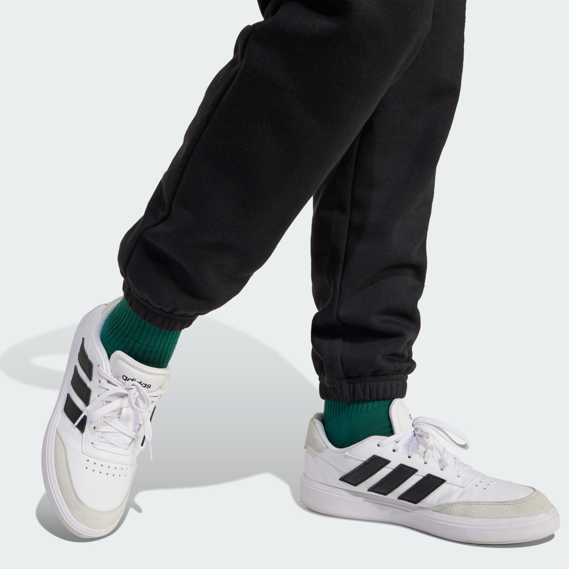 ADIDAS KID'S ESSENTIALS SMALL LOGO FLEECE BLACK PANTS