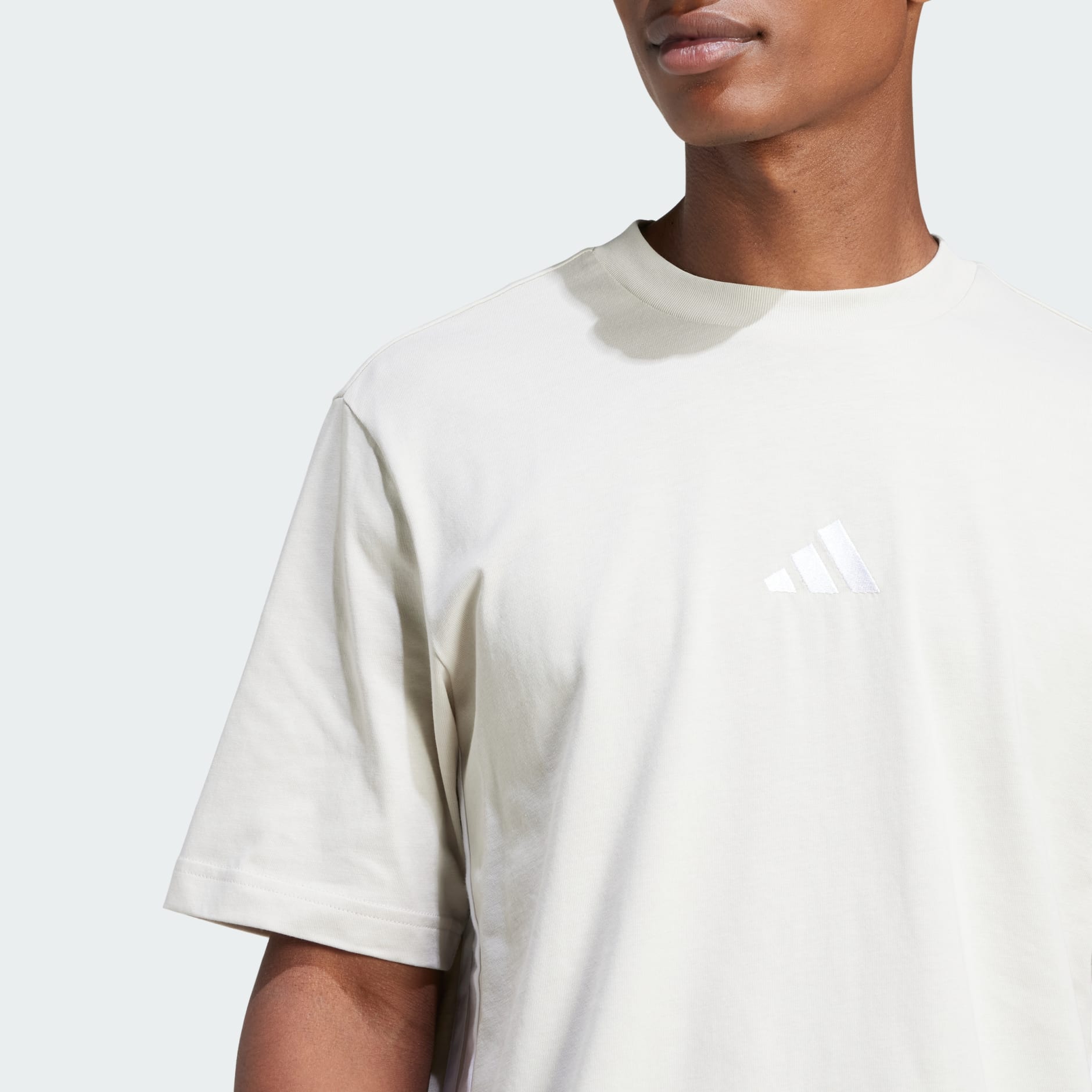 Adidas Men's 3-Stripes Small Logo Alumina Tee