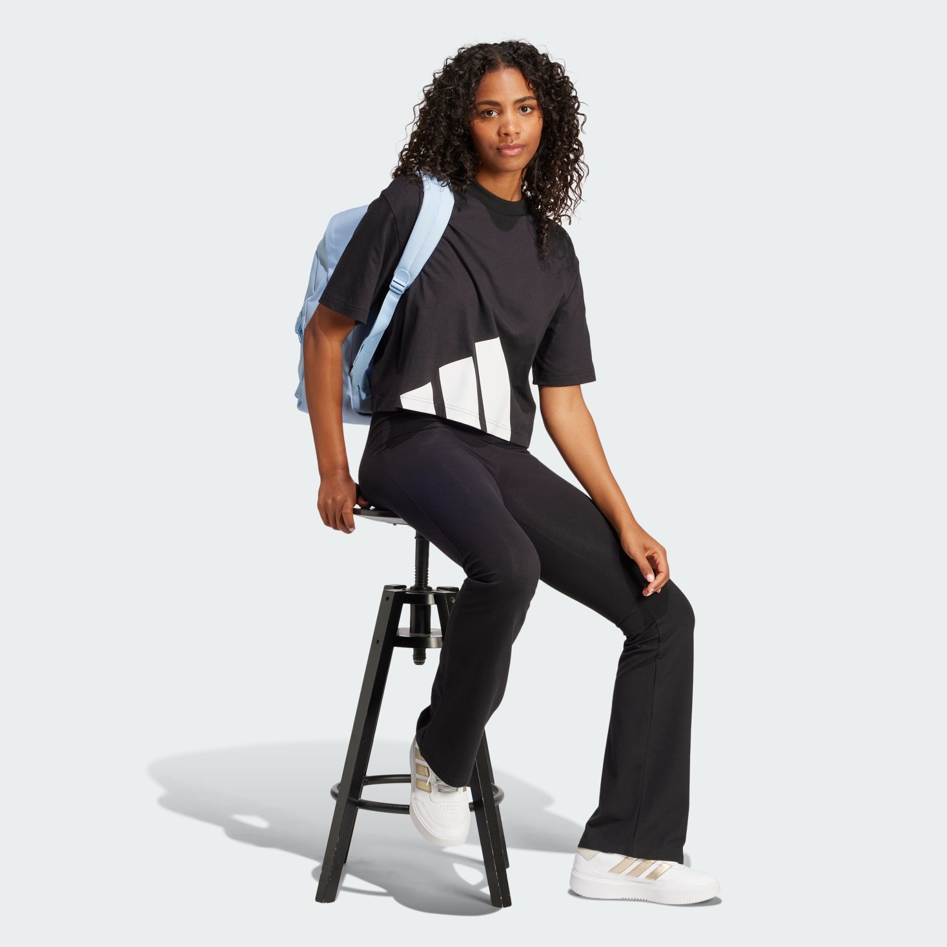 Adidas Women's Big Logo Crop Black Tee