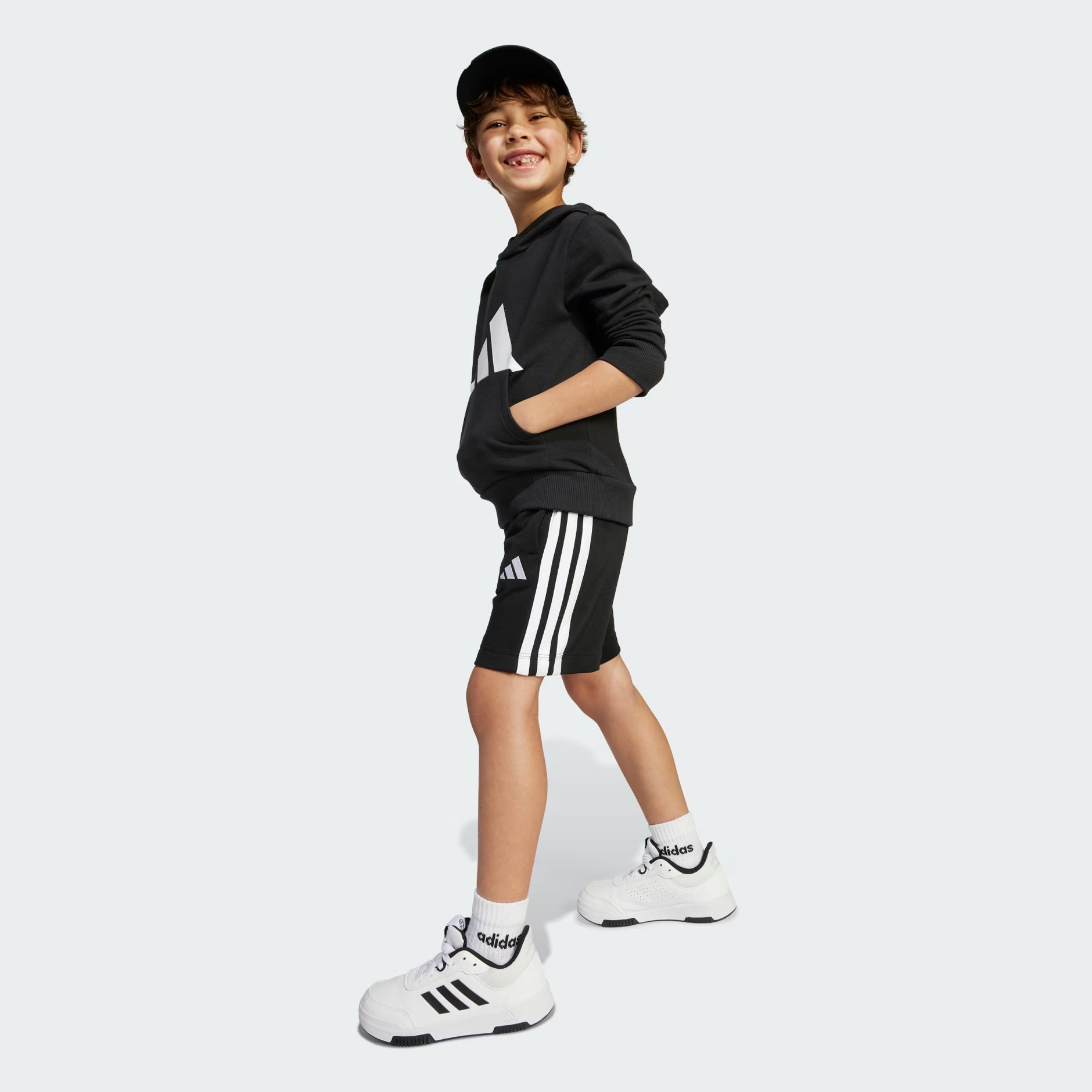 Adidas Kid's Essentials 3-Stripes French Terry Black Short