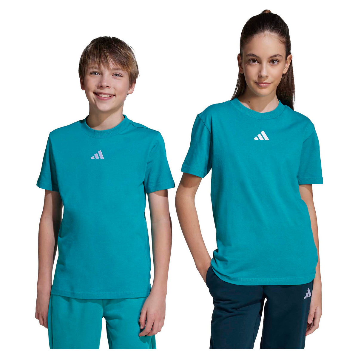 Adidas Kid's Small Logo Green Tee
