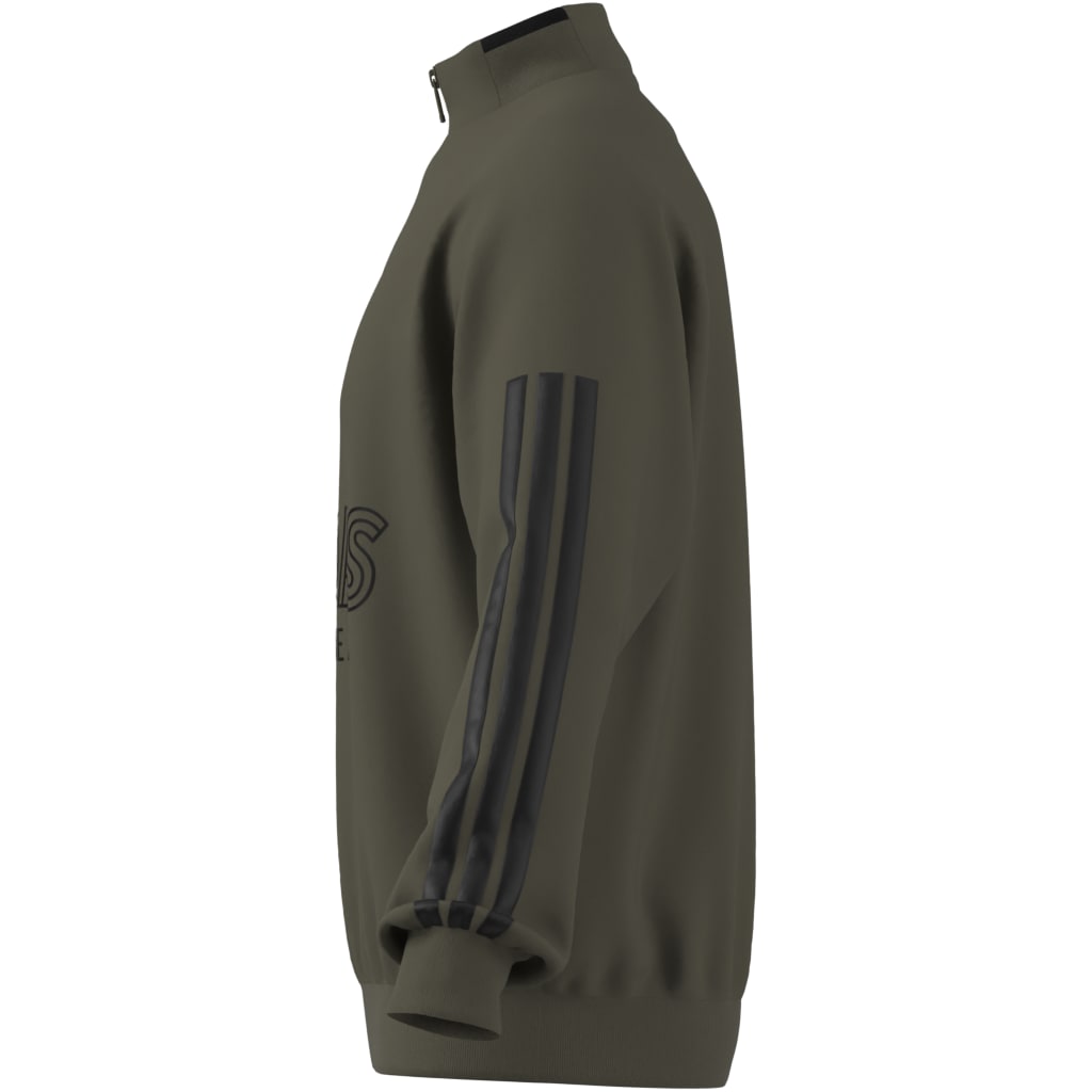 ADIDAS MEN'S HOUSE OF TIRO FLEECE OLIVE QUARTER ZIP