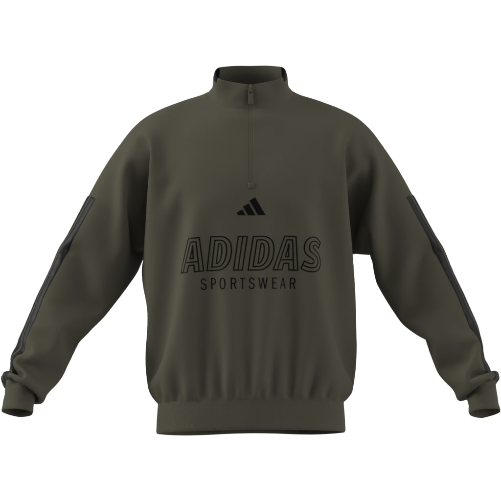 ADIDAS MEN'S HOUSE OF TIRO FLEECE OLIVE QUARTER ZIP