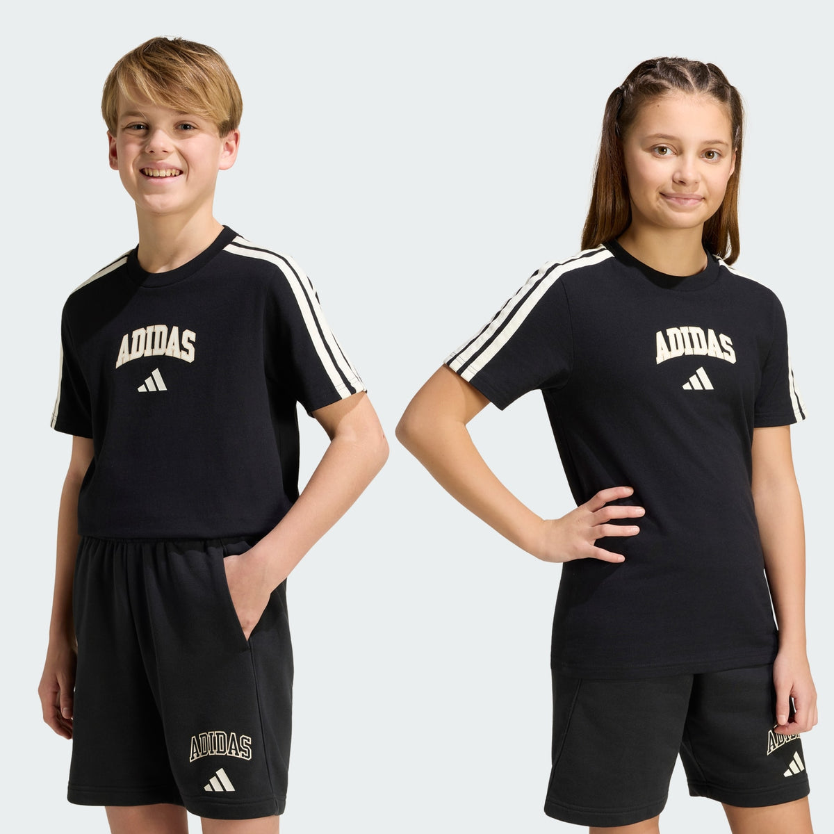ADIDAS KID'S COLLEGIATE GRAPHIC BLACK TEE