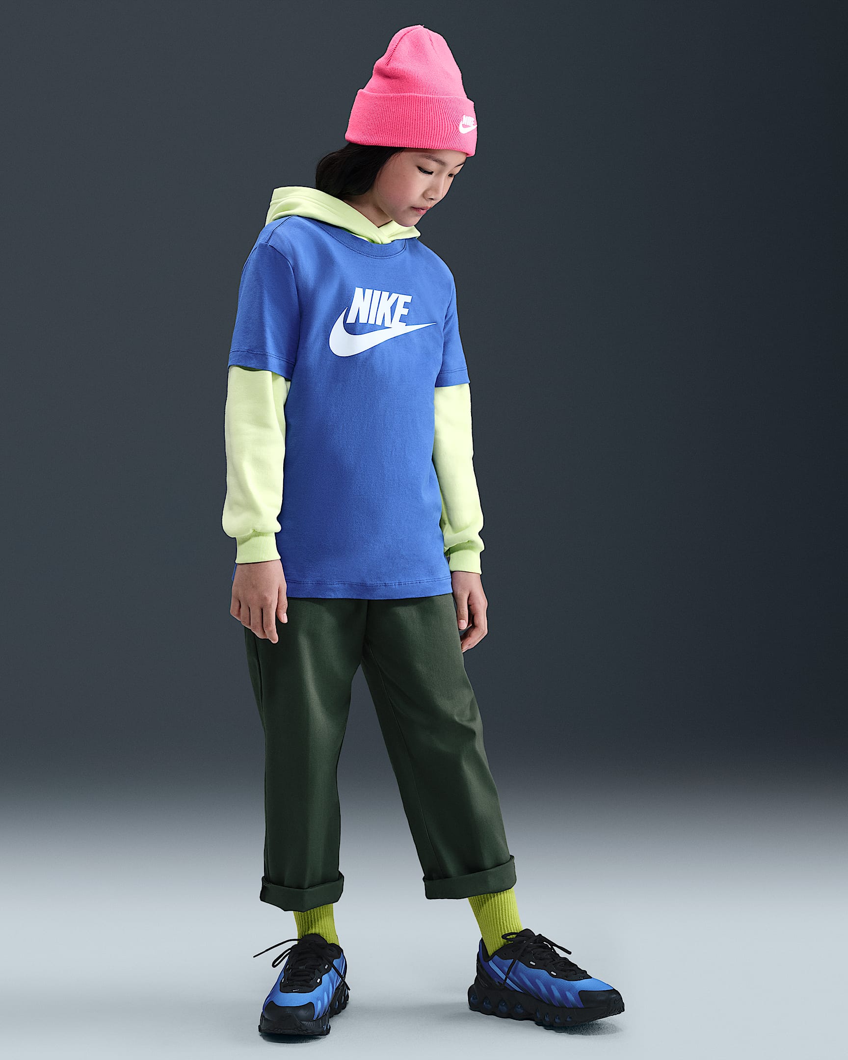 Nike Kid's Futura Evergreen Royal Blue Tee
