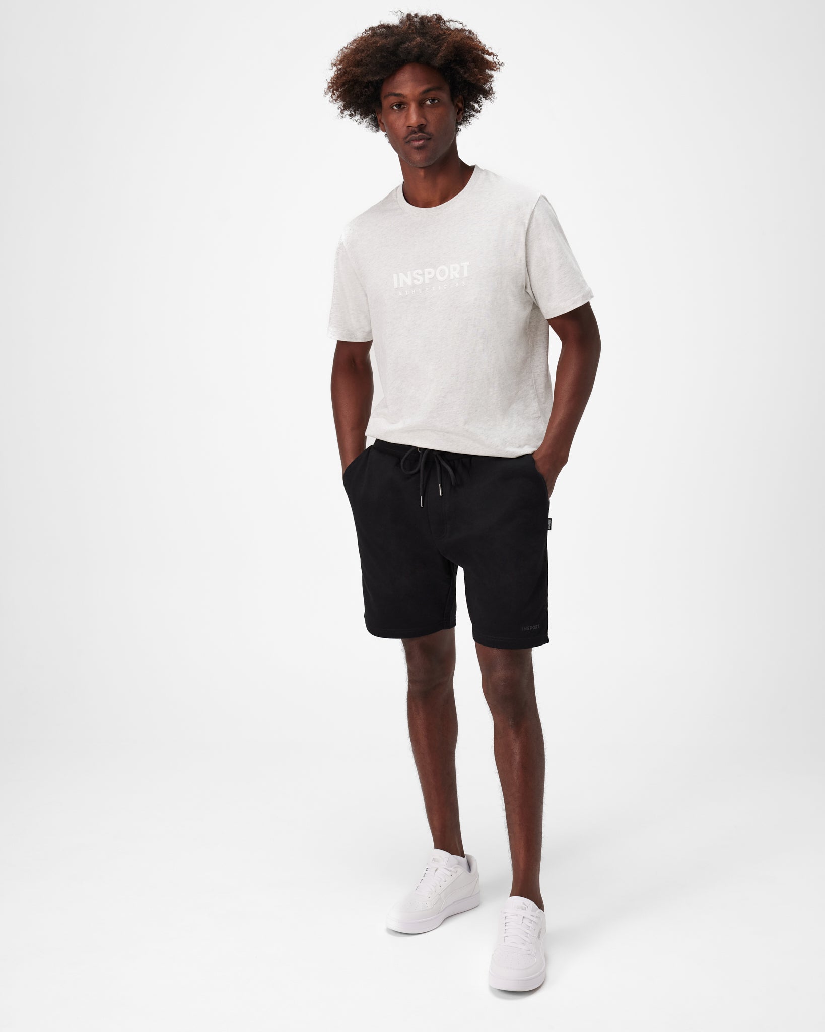 Insport Men's Atlanta Cotton Black Shorts