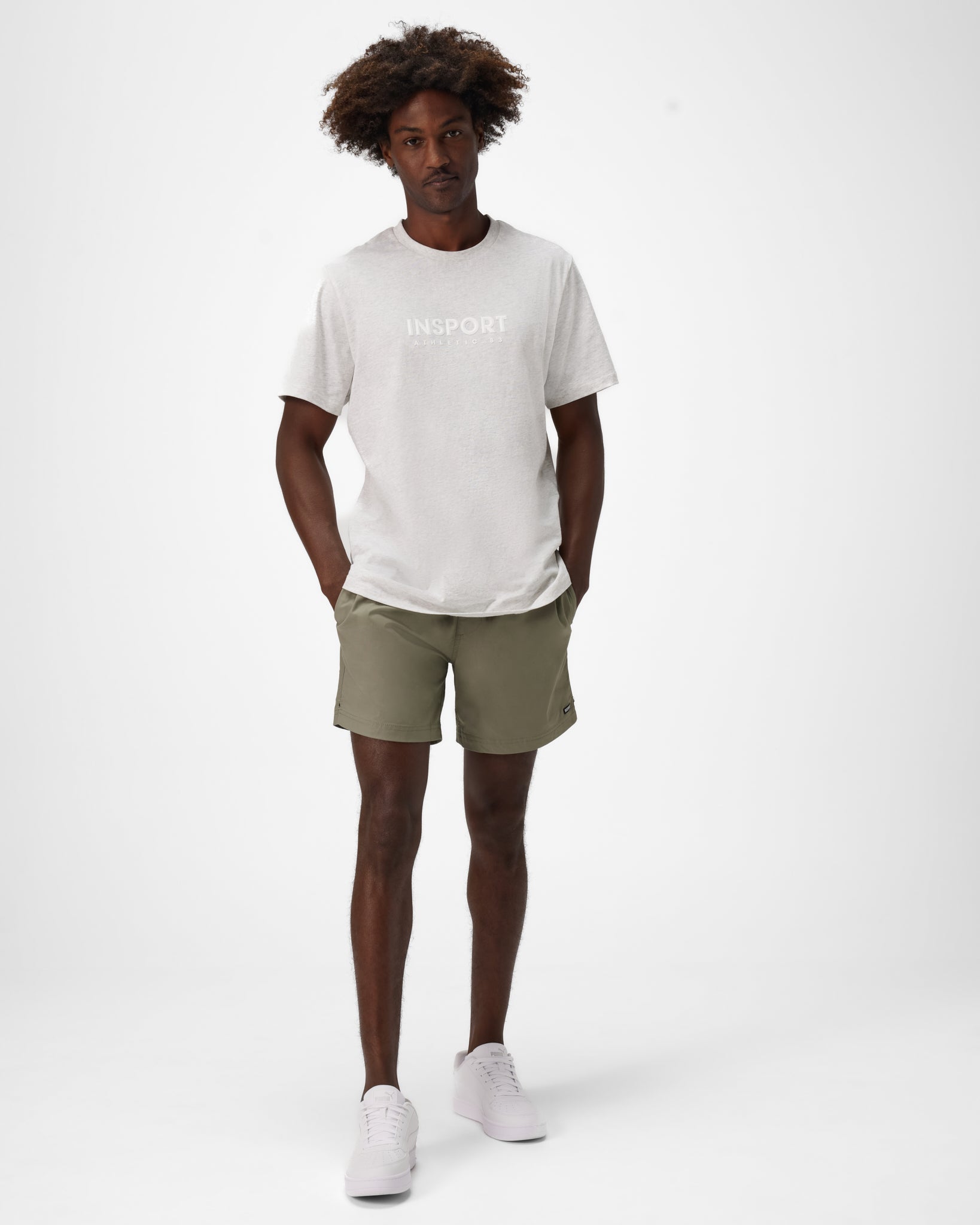 Insport Men's Bondi Gym Military Green Shorts