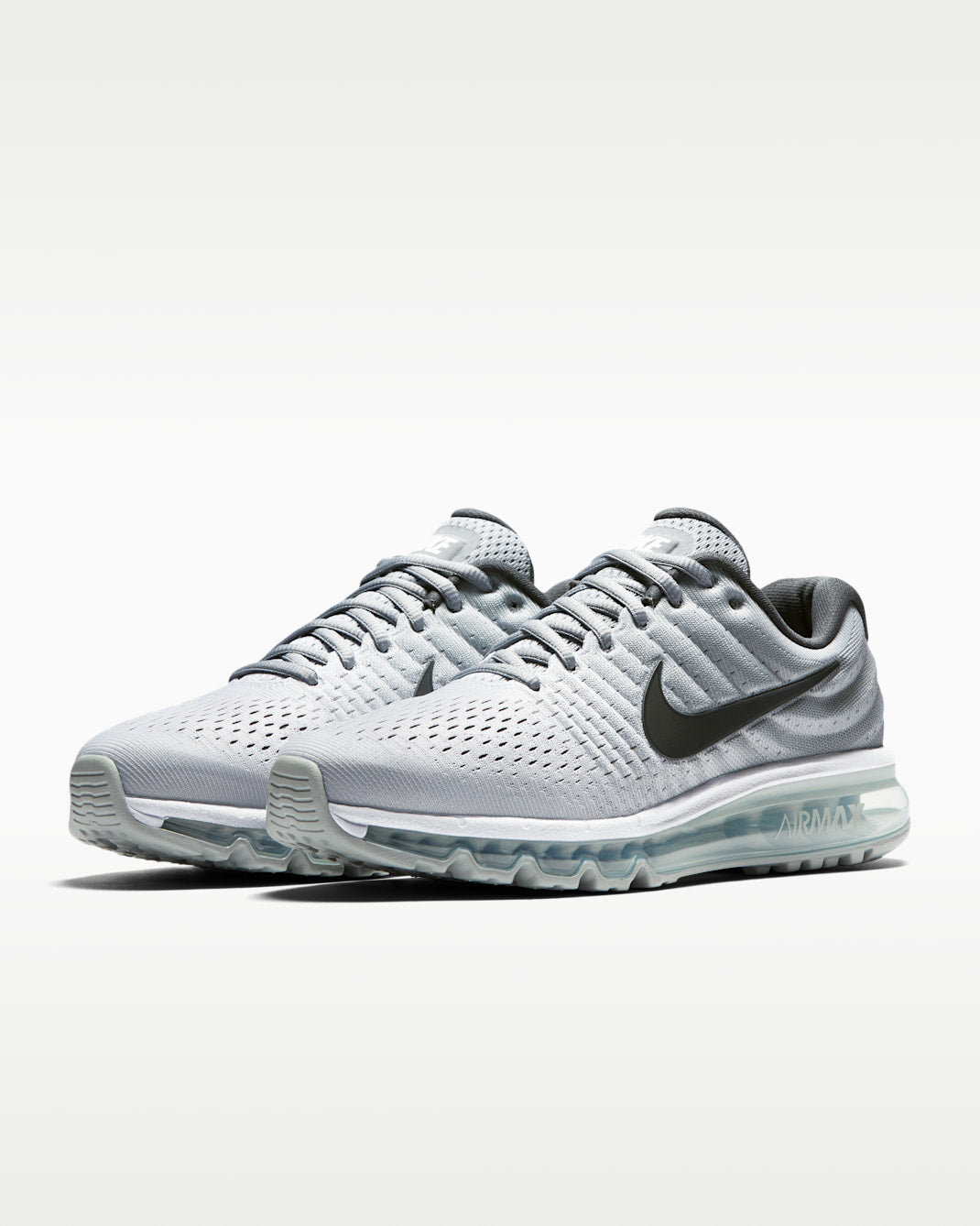 NIKE MEN'S AIR MAX 2017 WHITE/GREY SNEAKER SHOES