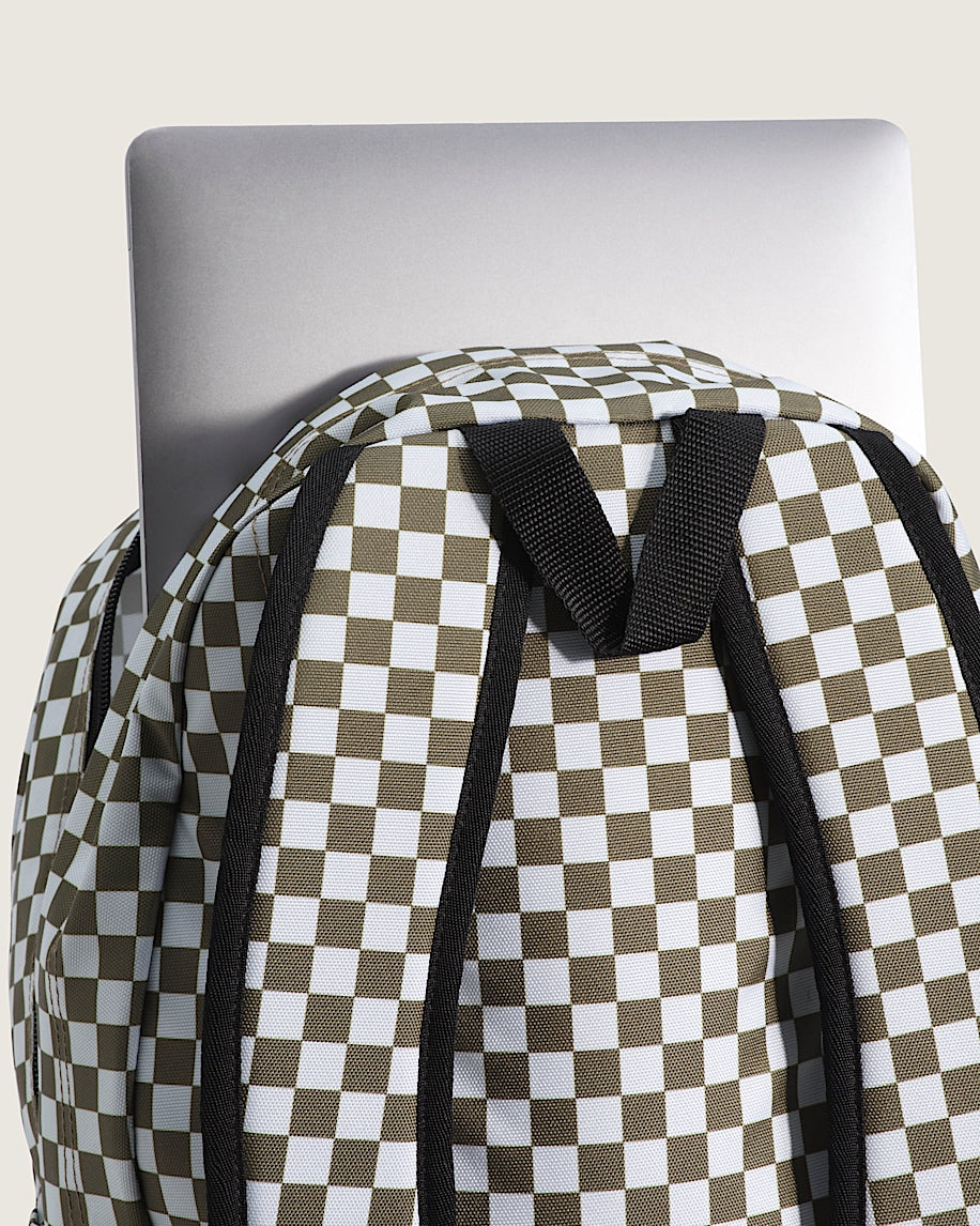 VANS OLD SKOOL CHECKERBOARD OLIVE BROWN BACKPACK
