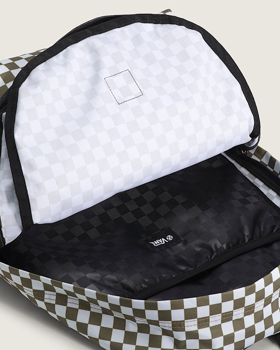 VANS OLD SKOOL CHECKERBOARD OLIVE BROWN BACKPACK