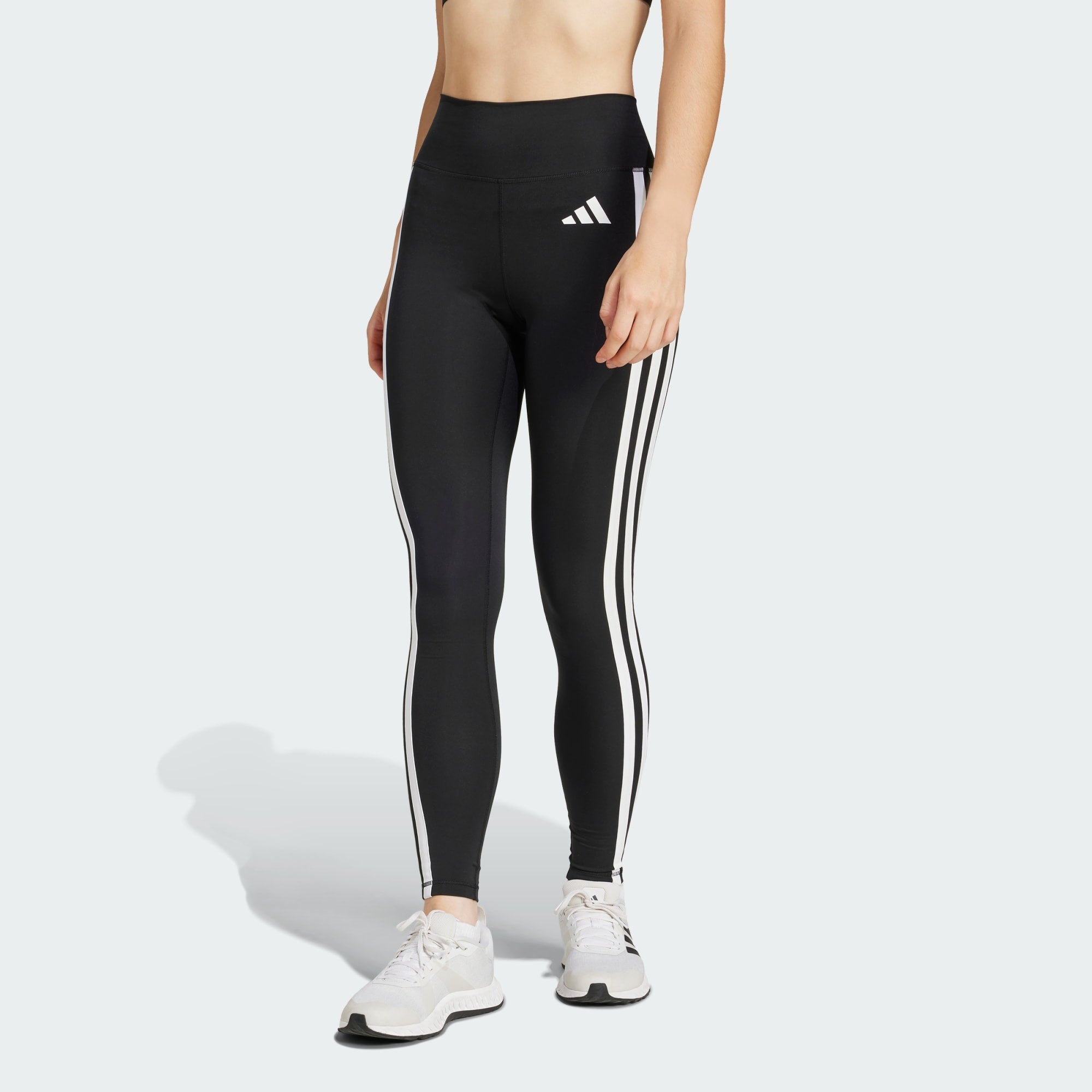 Adidas Women's Optime Essential 3-Stripes 7/8 Black Leggings