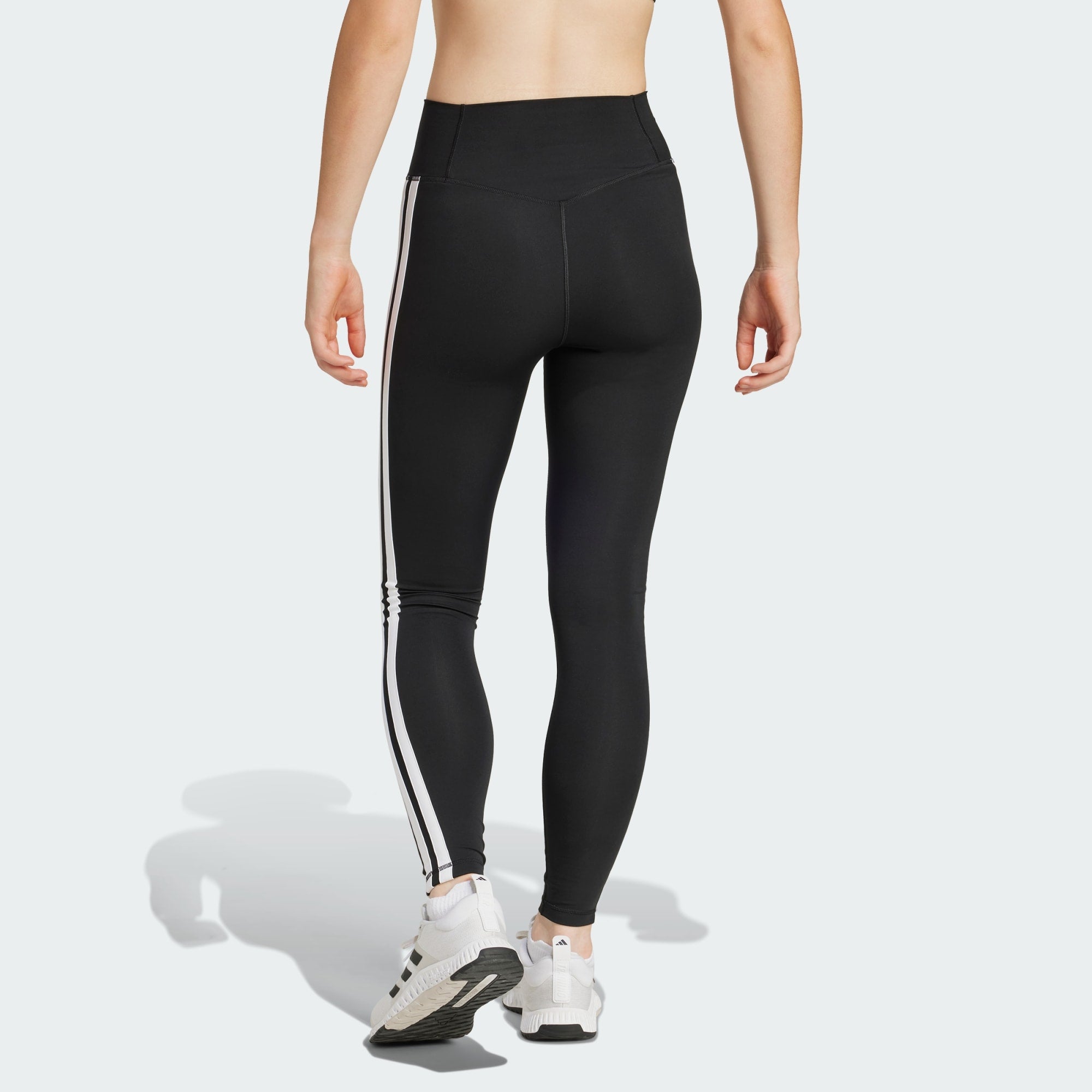 Adidas Women's Optime Essential 3-Stripes 7/8 Black Leggings