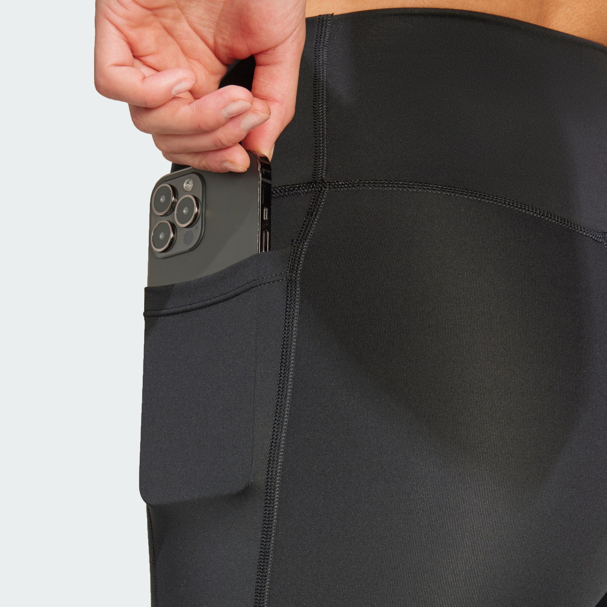 Adidas Women's Optime Essentials Pocket Back Full-Length Black Tight