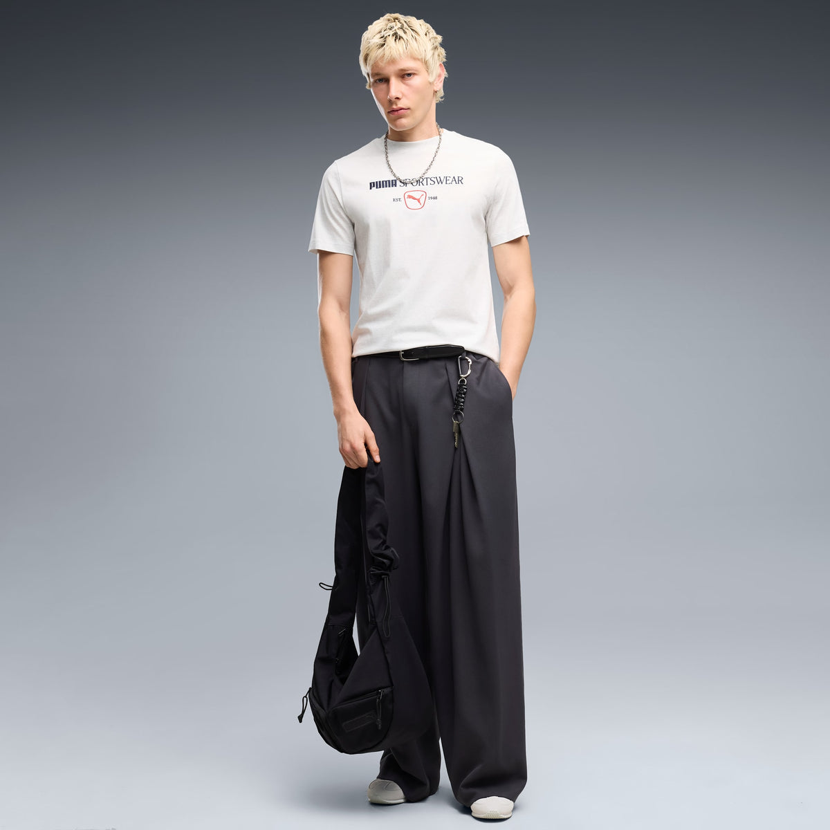 PUMA MEN'S CLASS GRAPHIC WHITE HEATHER TEE