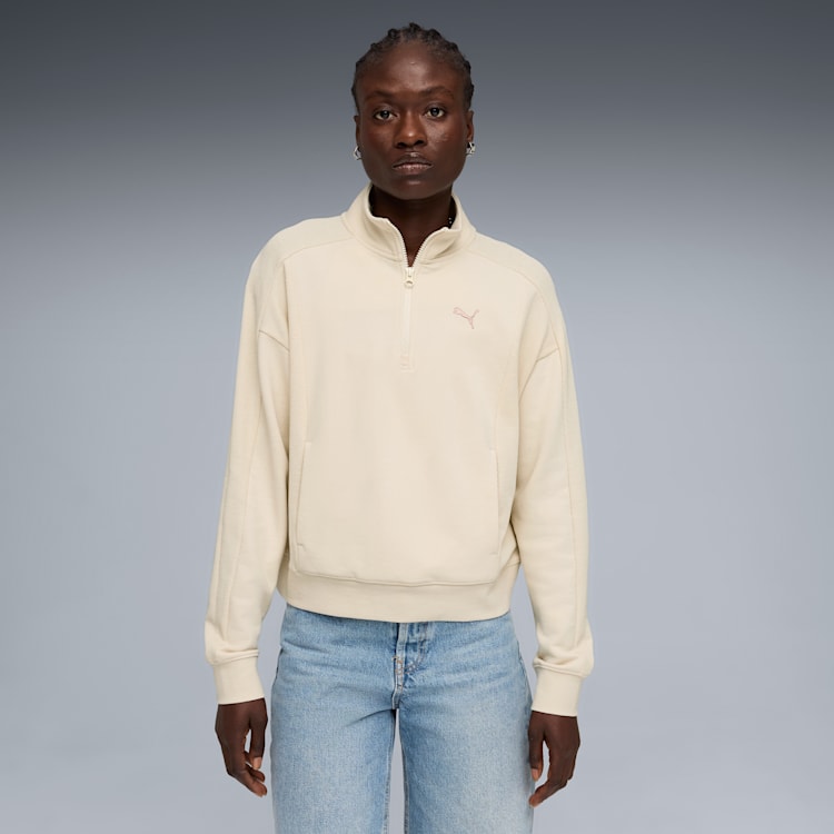 Puma Women's Class Relaxed Alpine Snow Alpine Snow Quarter Zip