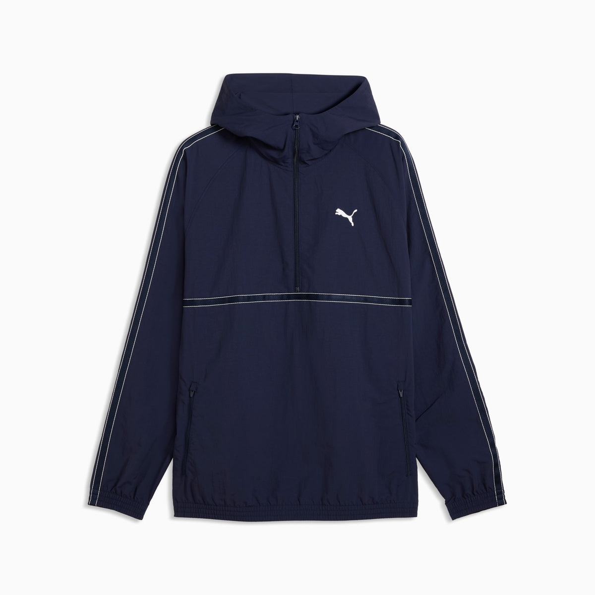 PUMA MEN'S CLASS RELAXED PINNACLE HALF-ZIP NAVY HOODIE