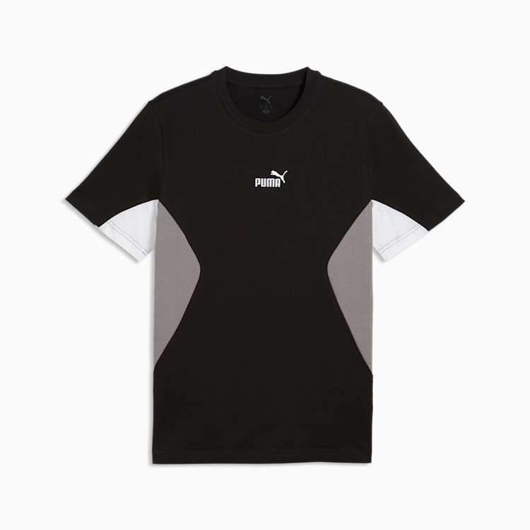 PUMA MEN'S ESSENTIALS BLOCK BLACK/GREY TEE