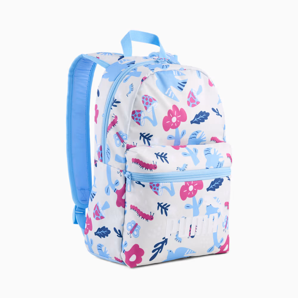 PUMA PHASE SMALL 13L FORESTER ALL-OVER PRINT IVORY/BLUE BACKPACK