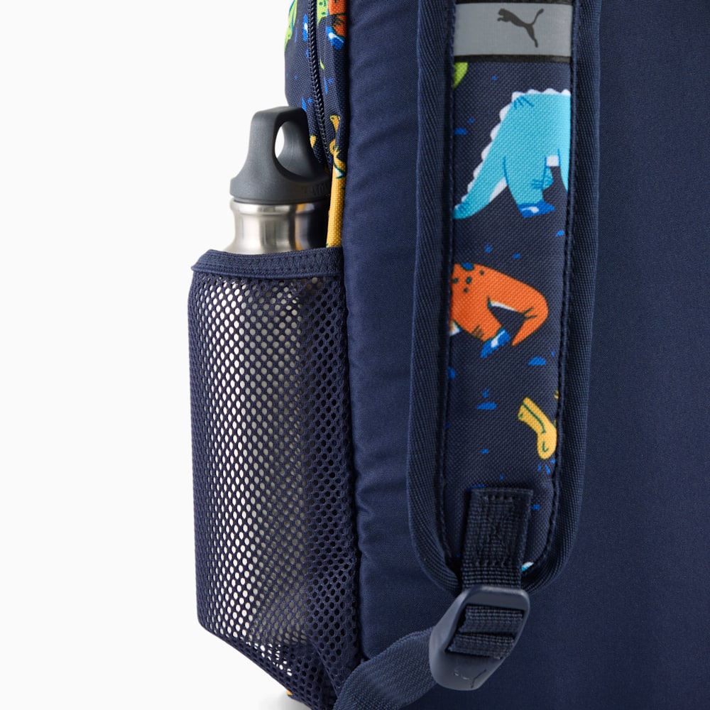 PUMA PHASE SMALL 13L SPORTY DINO ALL-OVER PRINT NAVY BACKPACK