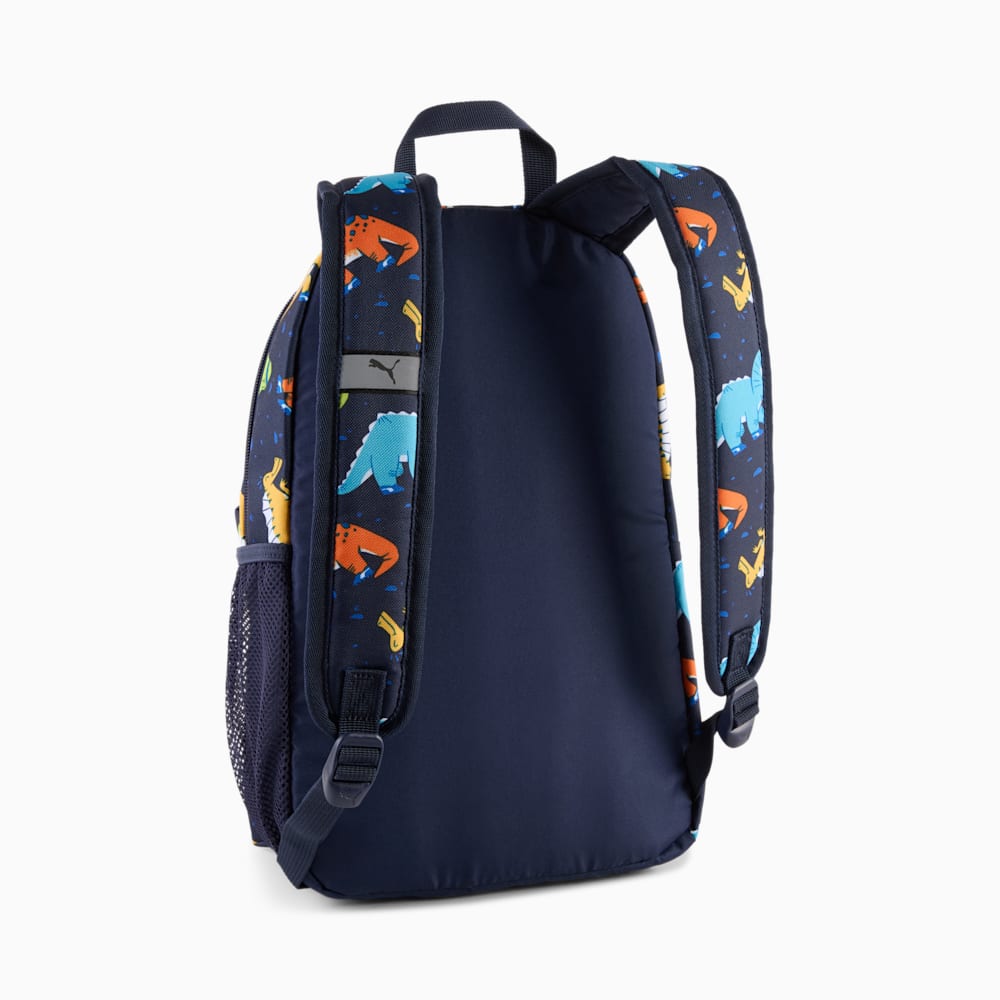 PUMA PHASE SMALL 13L SPORTY DINO ALL-OVER PRINT NAVY BACKPACK