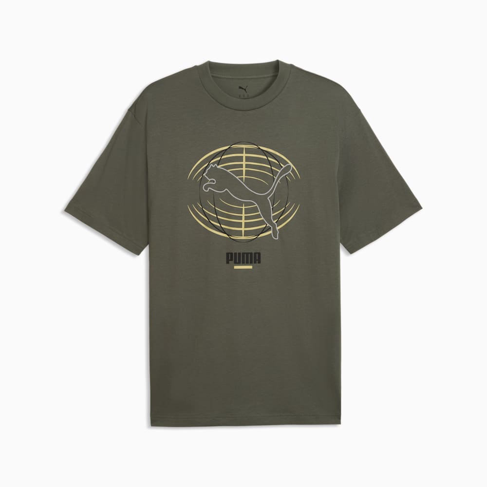 PUMA MEN'S PUMATECH RELAXED GRAPHIC MOSS TEE
