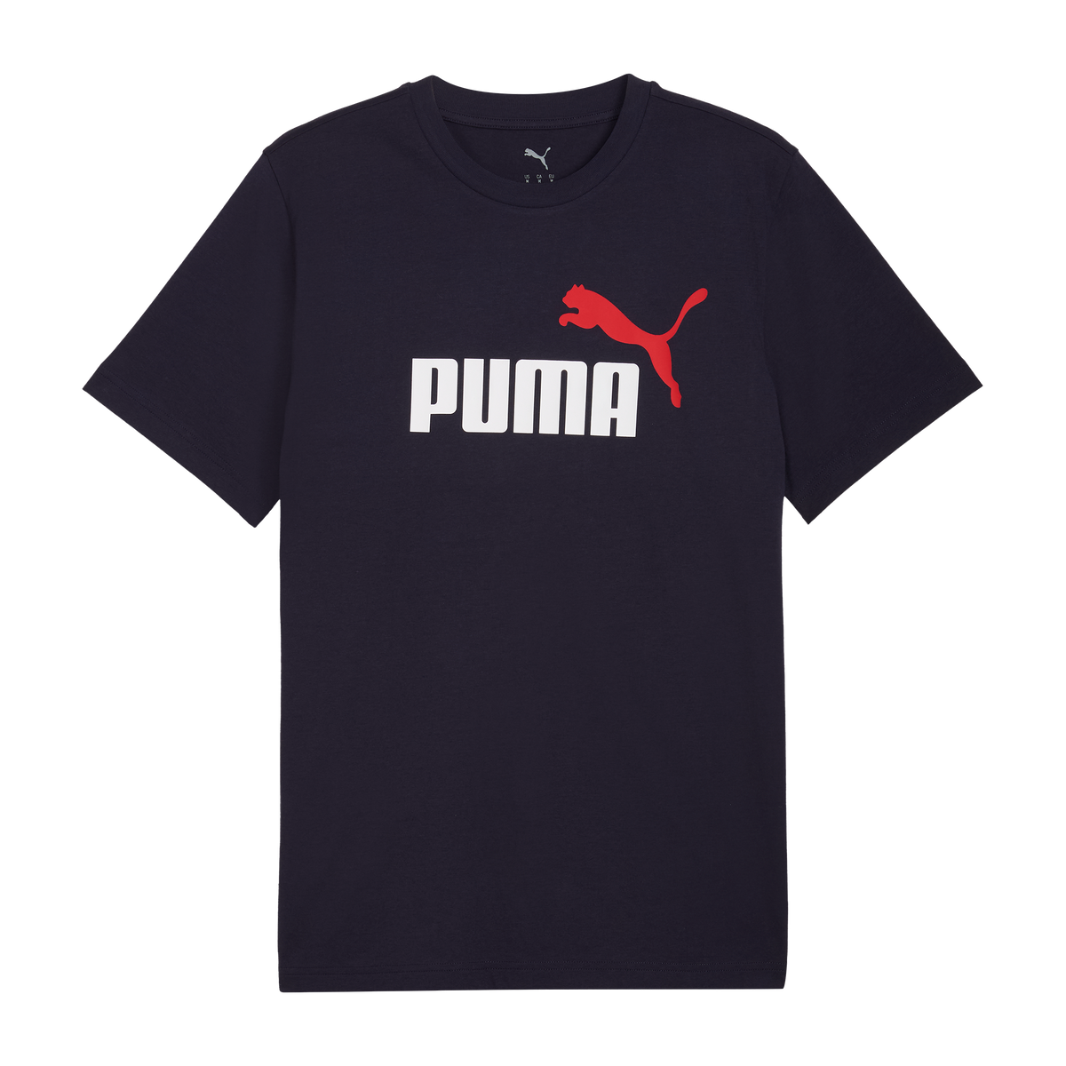 Puma Men's Essentials 2 Colour Logo Navy/Red Tee