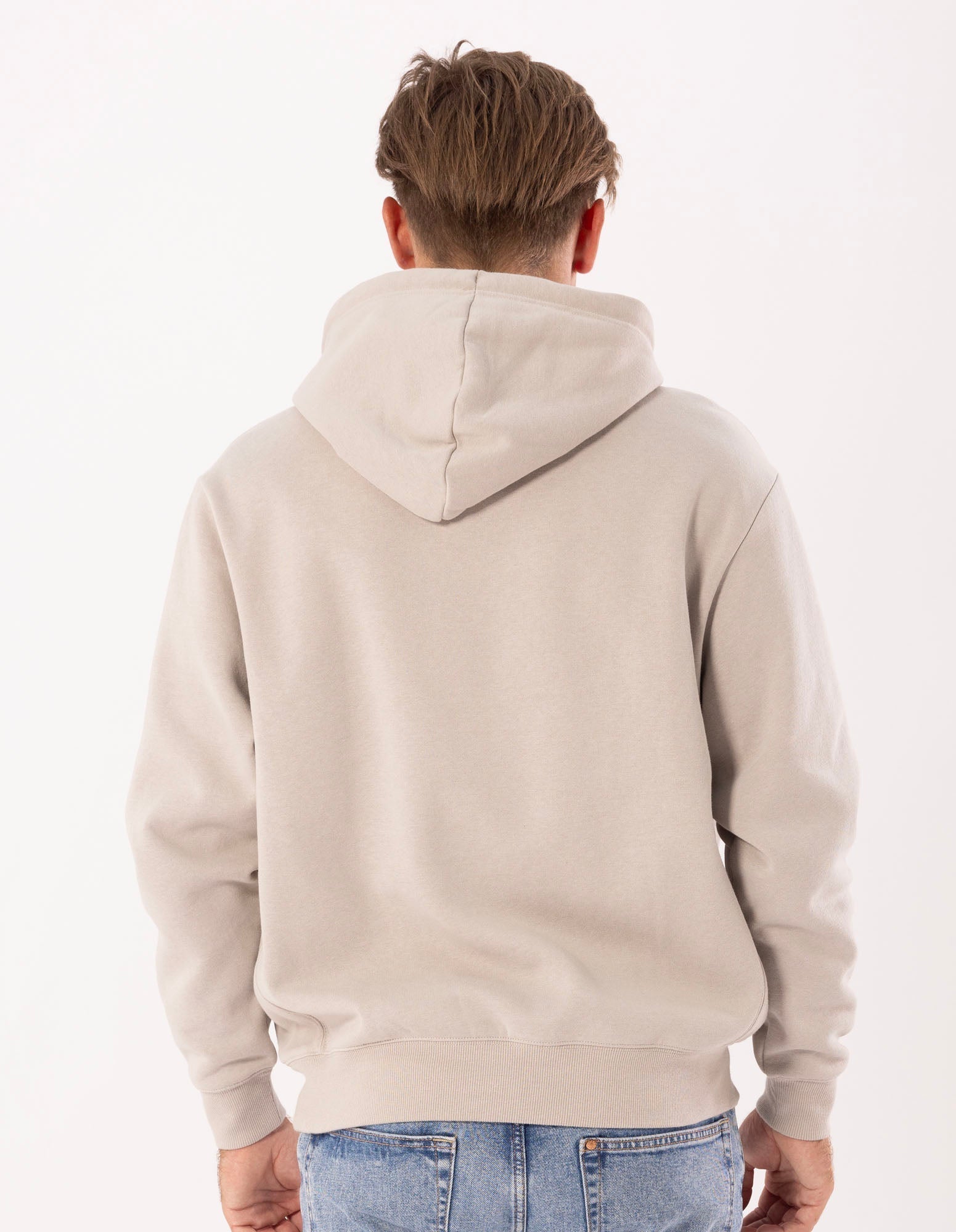 RUSSELL ATHLETIC MEN'S R LOGO BEIGE HOODIE