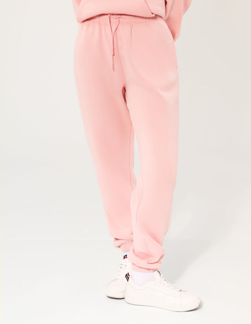 RUSSELL ATHLETIC WOMEN'S R LOGO PINK TRACKPANTS