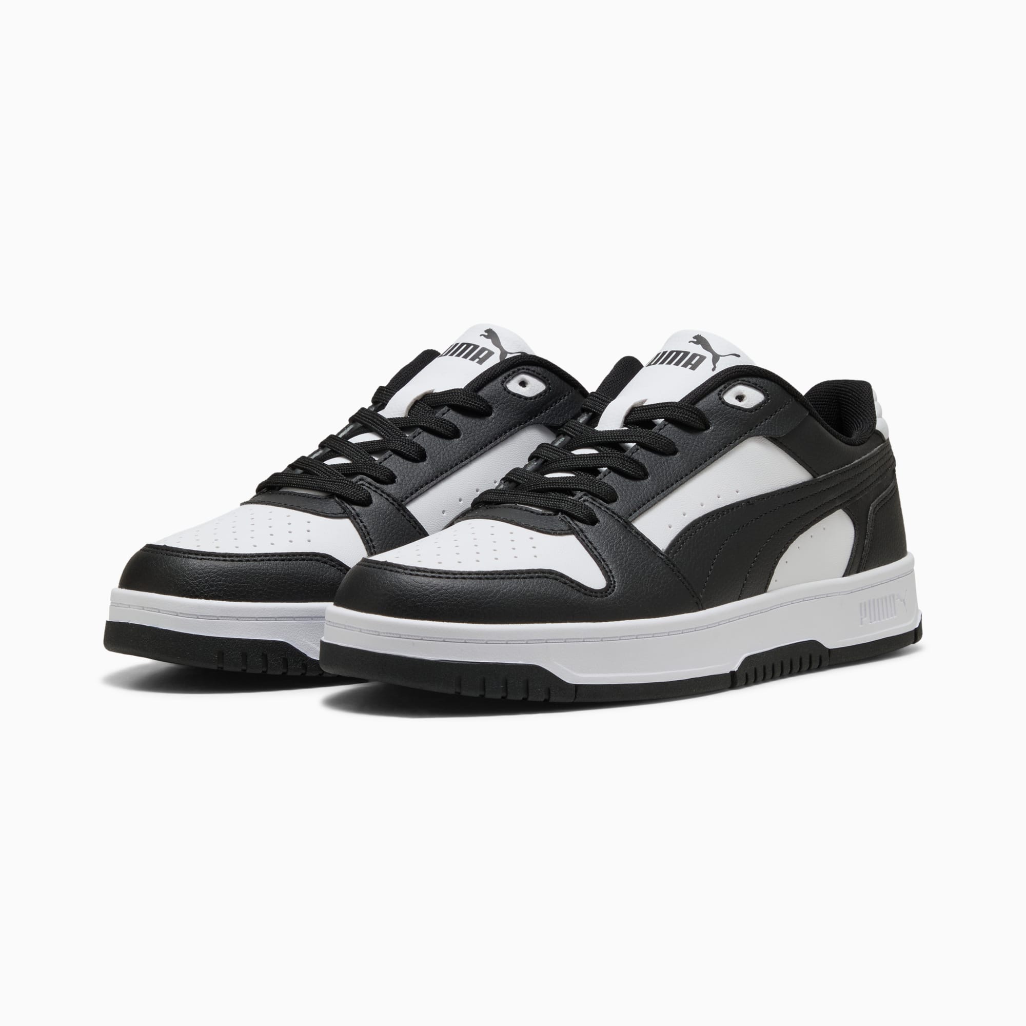 PUMA MEN'S REBOUND SLAM LO BLACK/WHITE SNEAKER SHOES