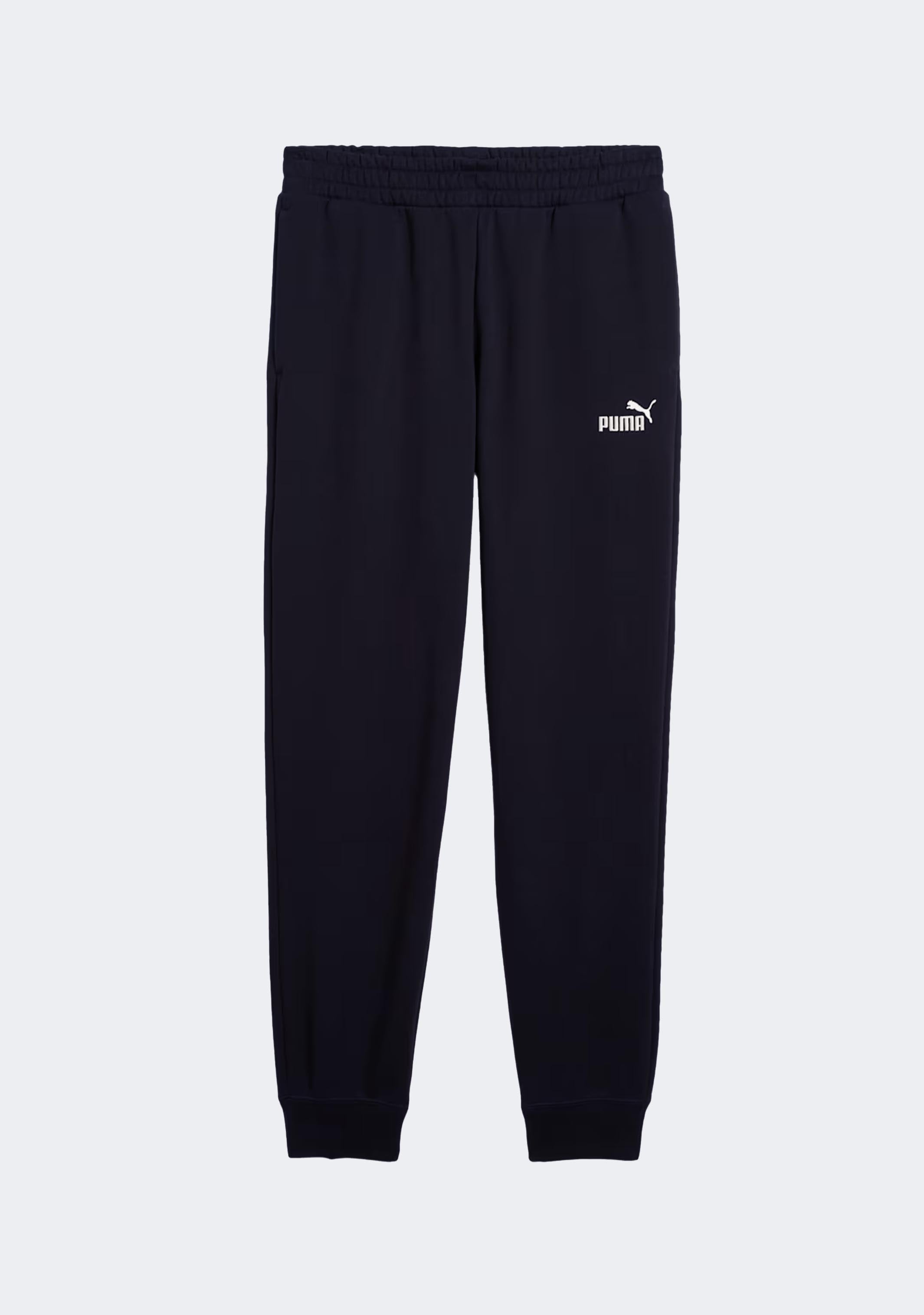 PUMA MEN'S ESSENTIALS LOGO FLEECE NAVY TRACKPANTS