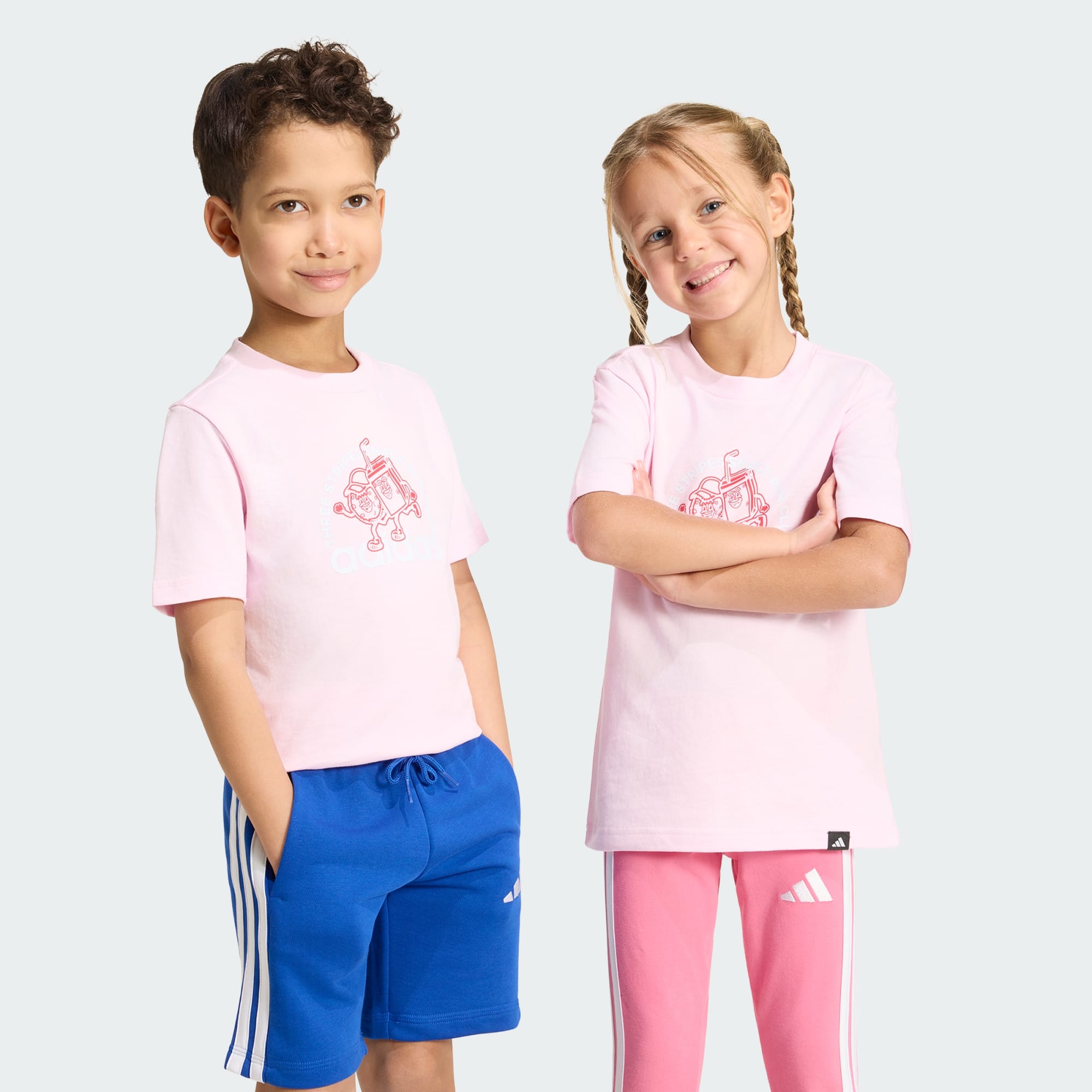 ADIDAS KID'S SNACKS GRAPHIC PINK TEE